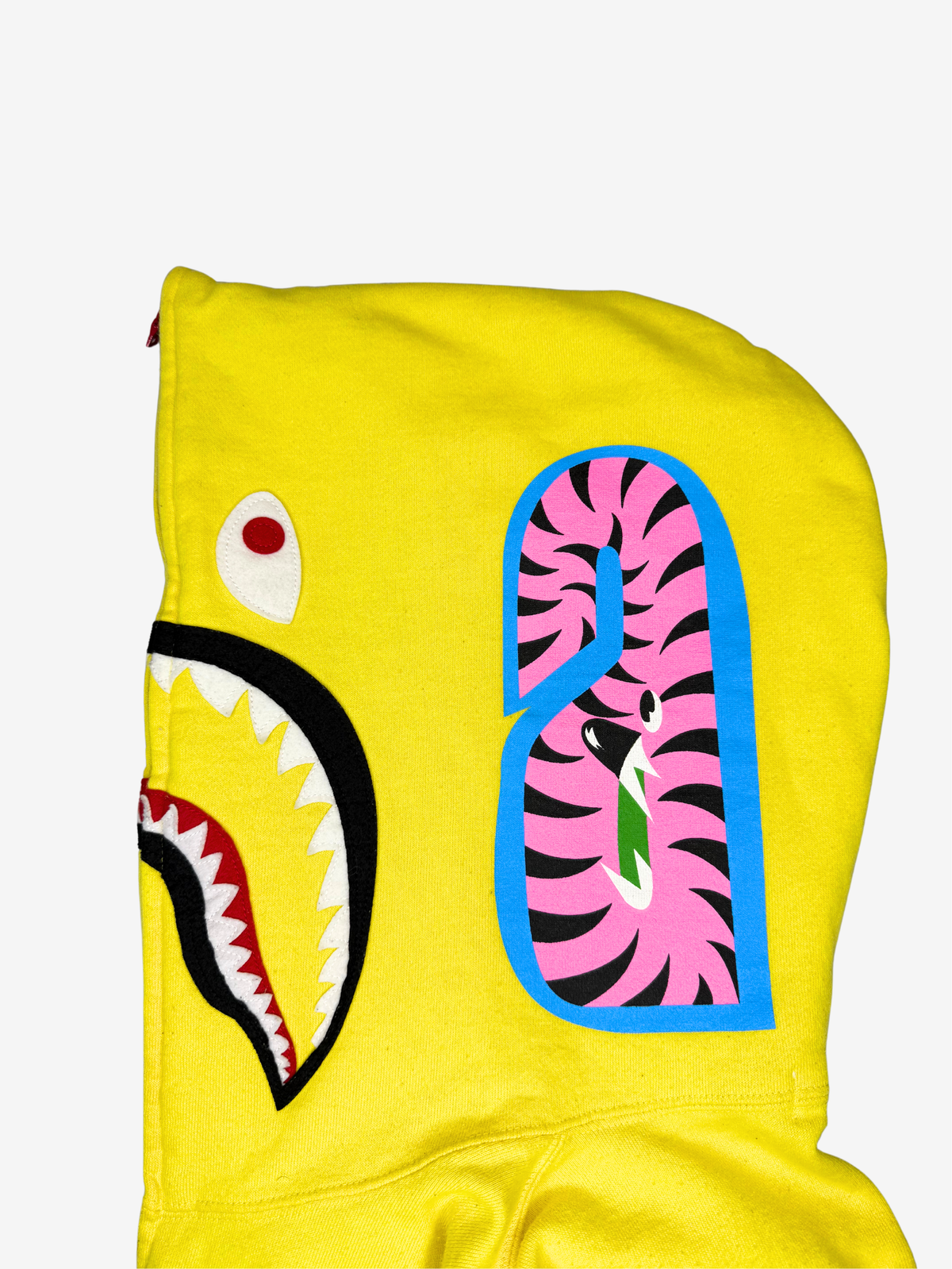 Yellow 2010 Neon Full Zip Up Shark Hoodie