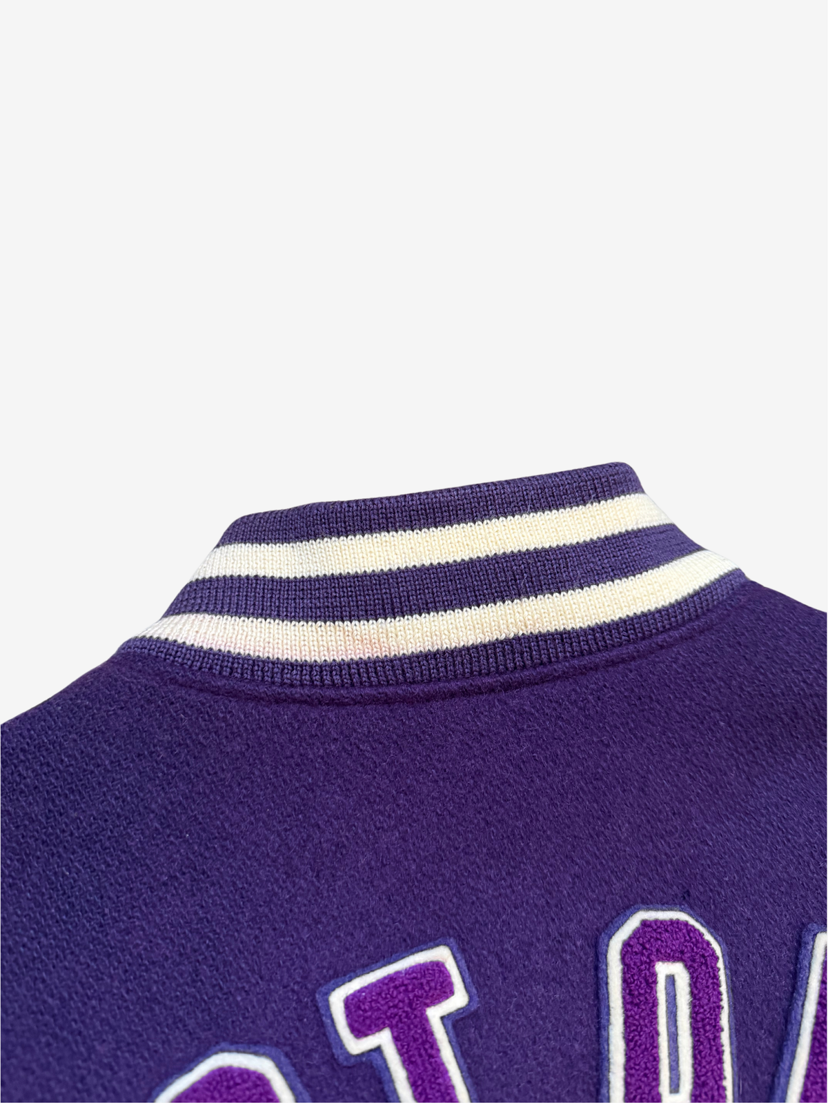x Undercover Purple 2009 Last Orgy 2 Leather Varsity Jacket