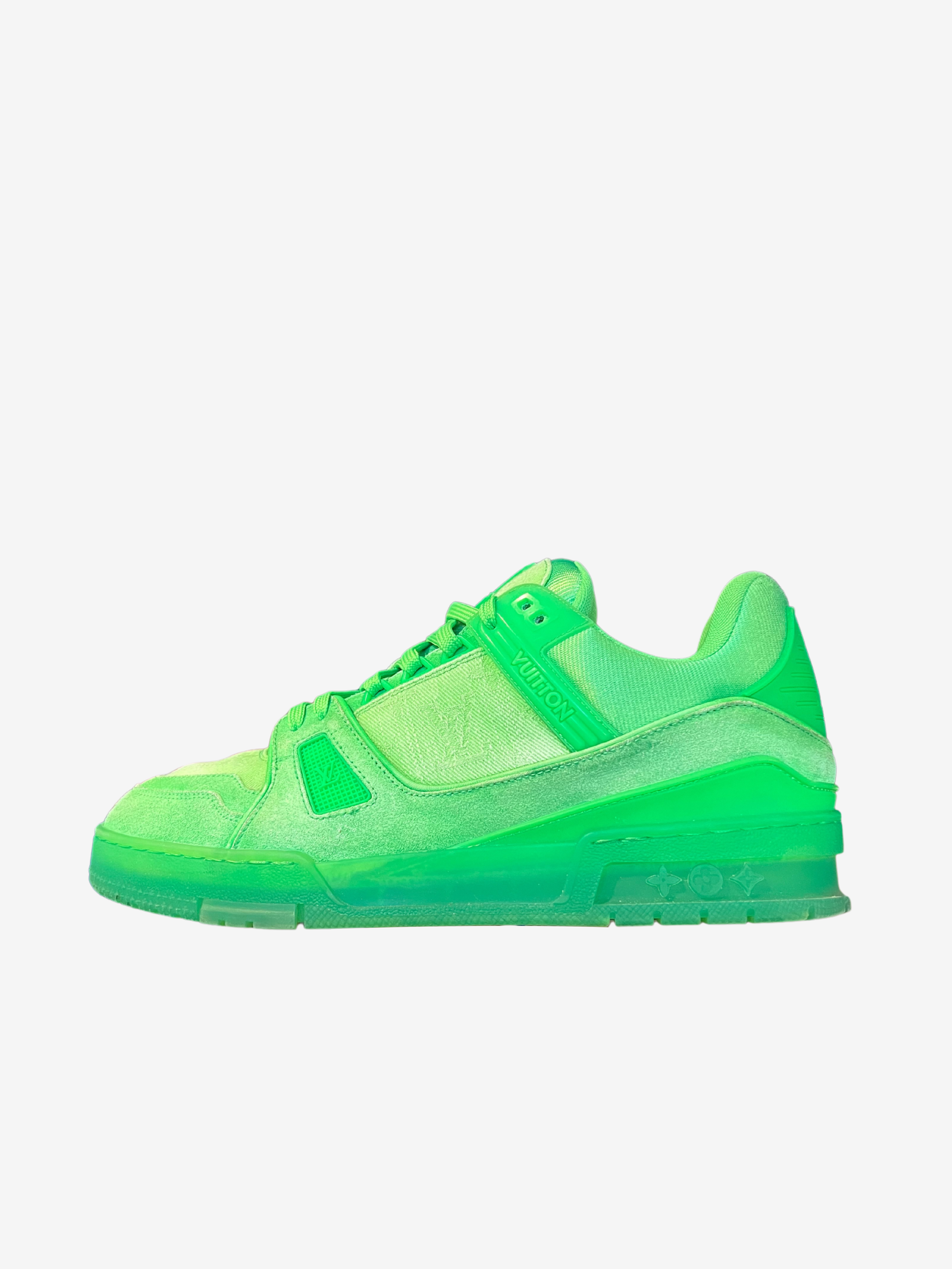 Louis Vuitton Lime Green Suede Trainer Sneaker