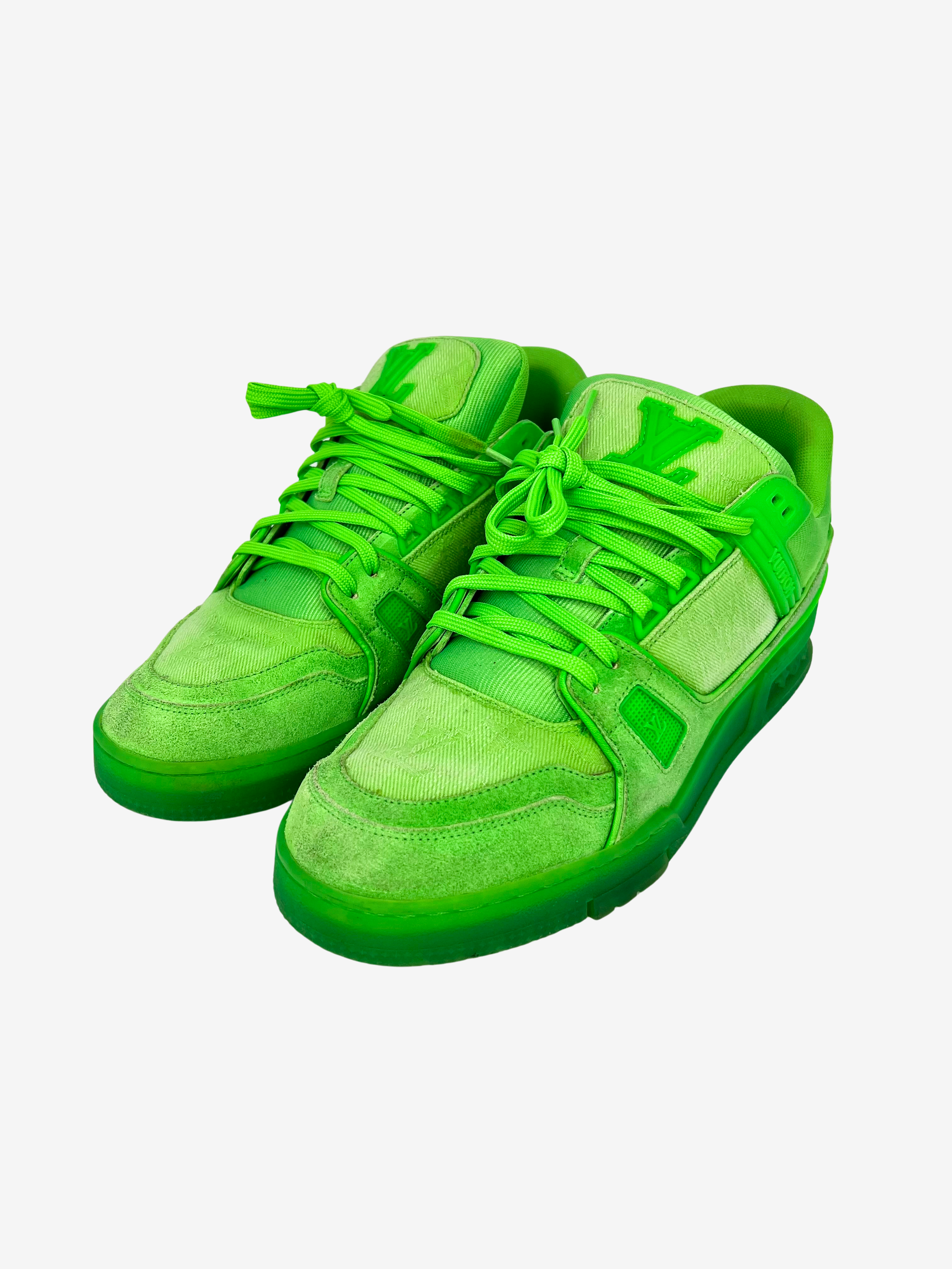 Louis Vuitton Lime Green Suede Trainer Sneaker 2