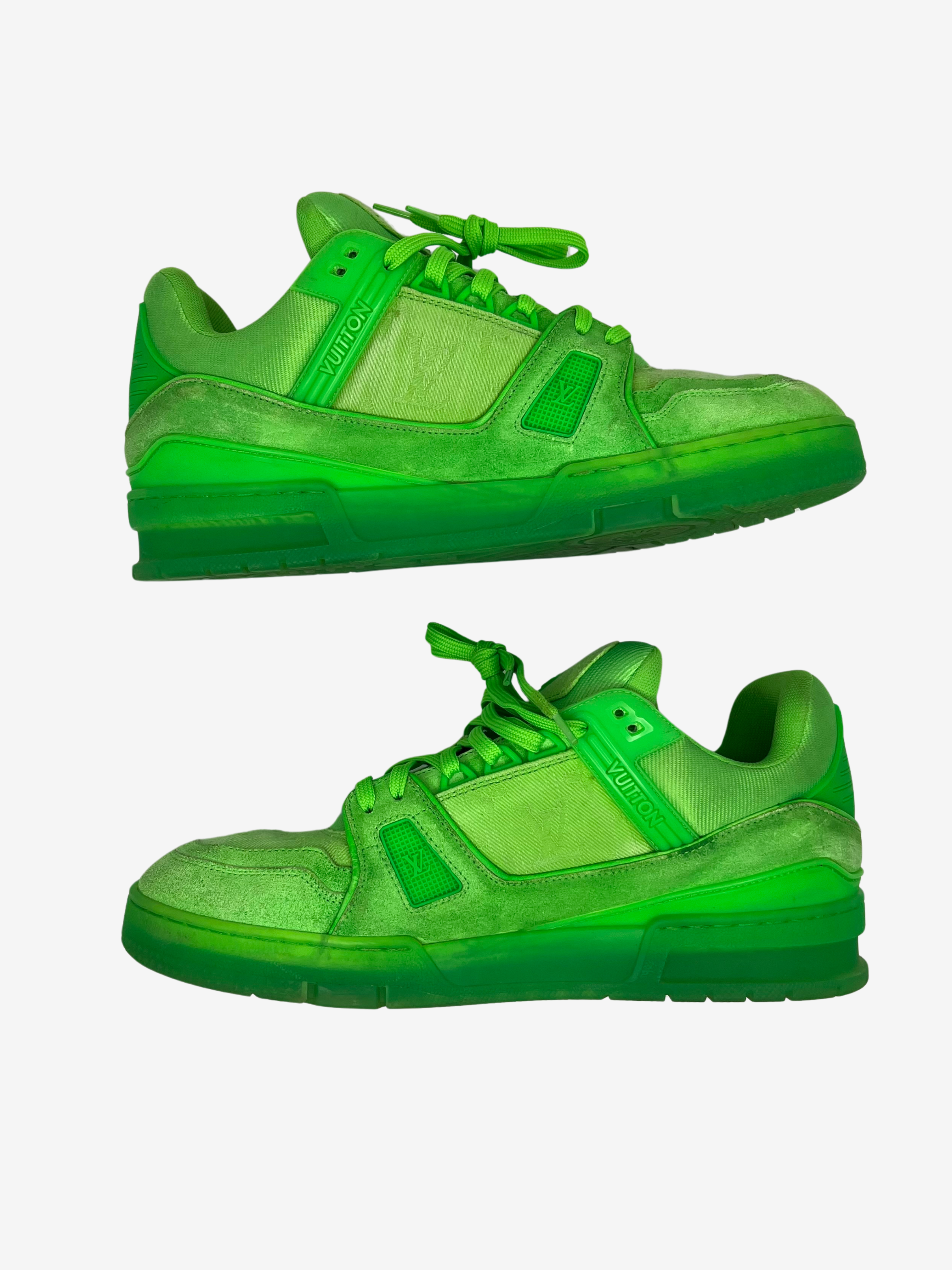 Louis Vuitton Lime Green Suede Trainer Sneaker 3