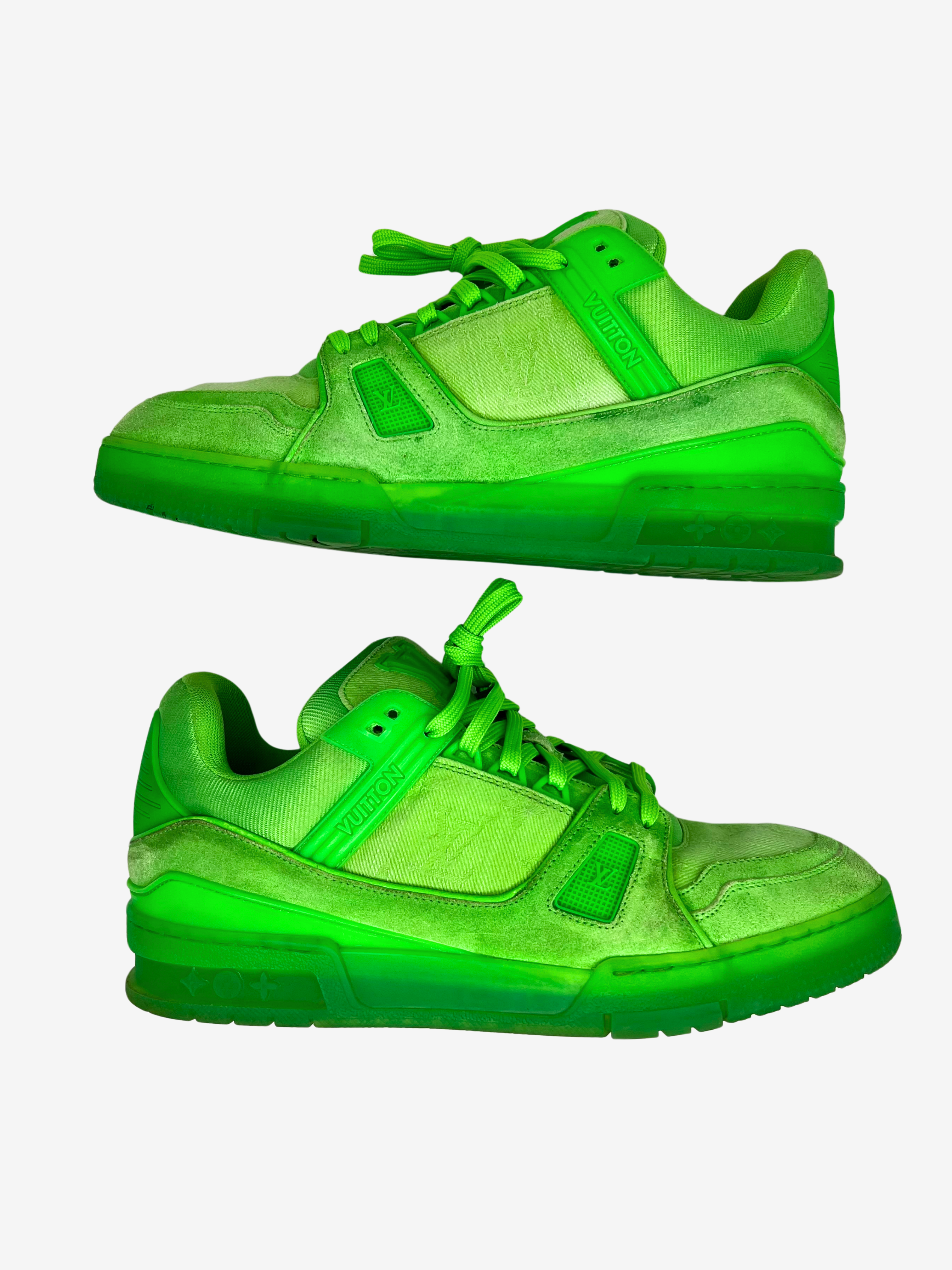 Louis Vuitton Lime Green Suede Trainer Sneaker 4