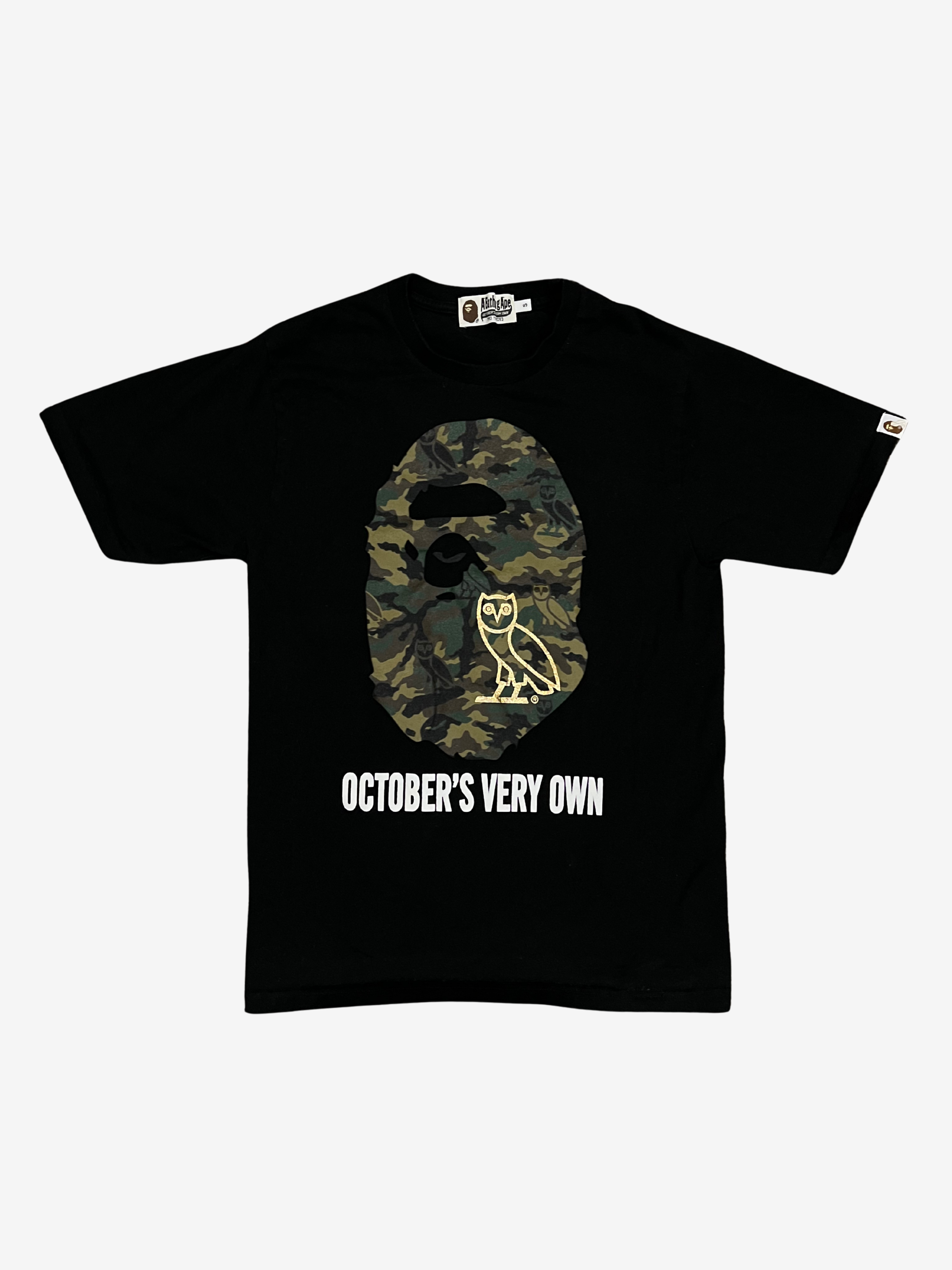 x OVO Black Owl Camo Ape Head T-Shirt