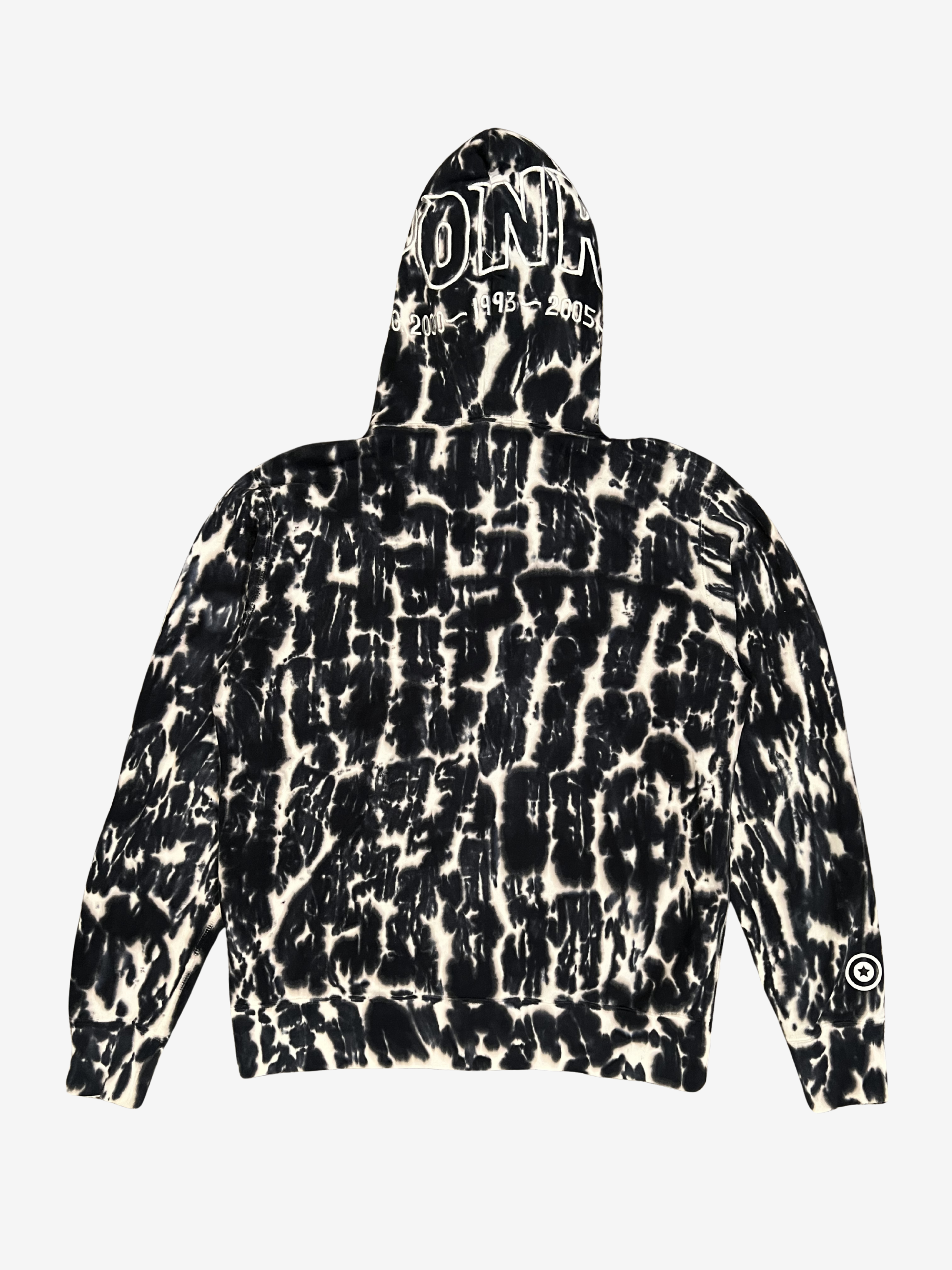 Black Tie Dye PONR Full Zip Up Shark Hoodie