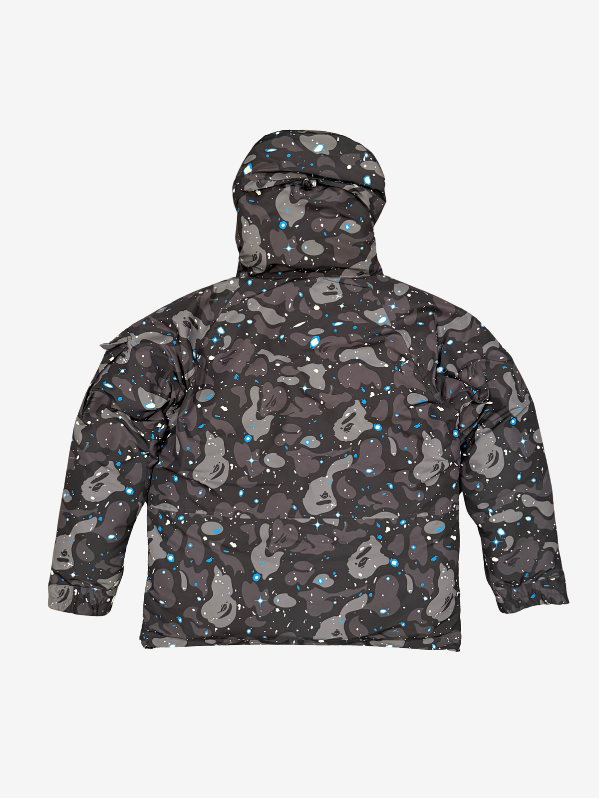 BAPE Black Galaxy Puffer Down Jacket size L back view