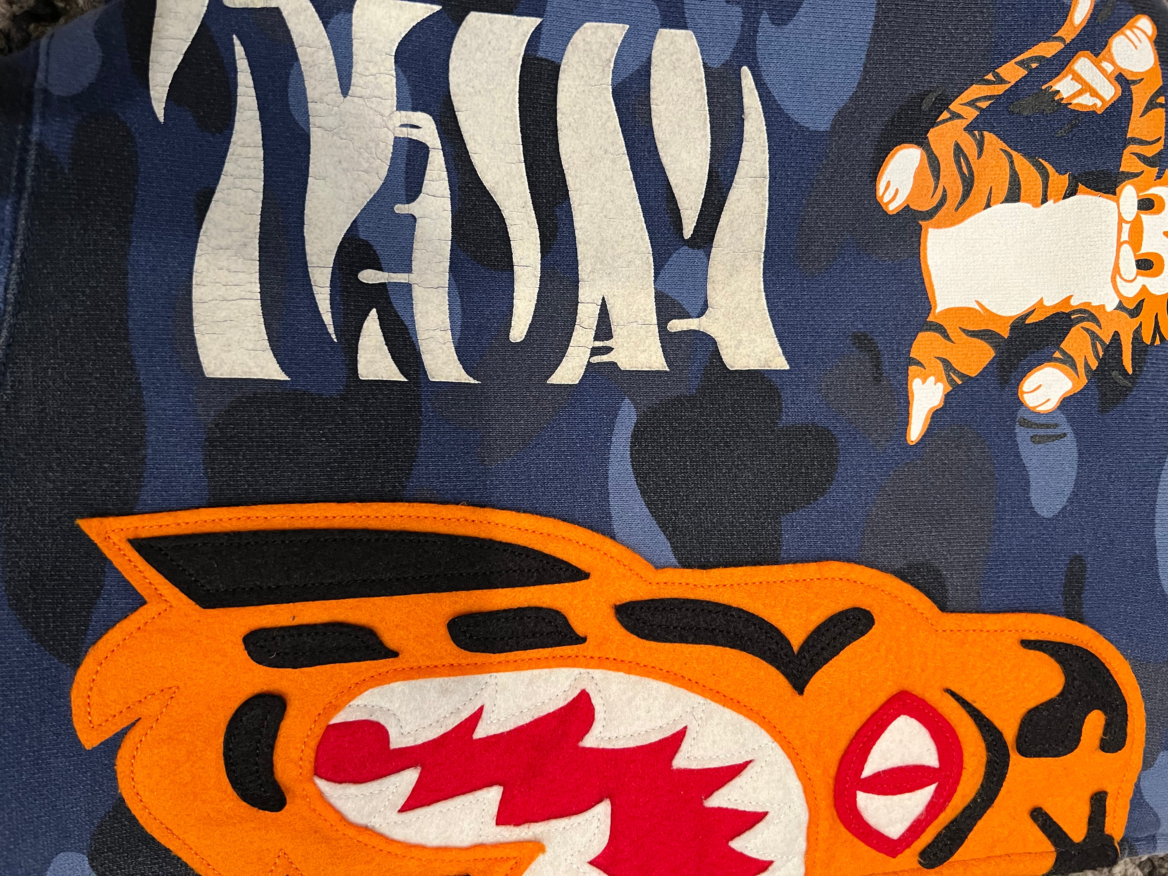 BAPE Blue Camo Tiger Shark Full Zip Up Shark Hoodie 13