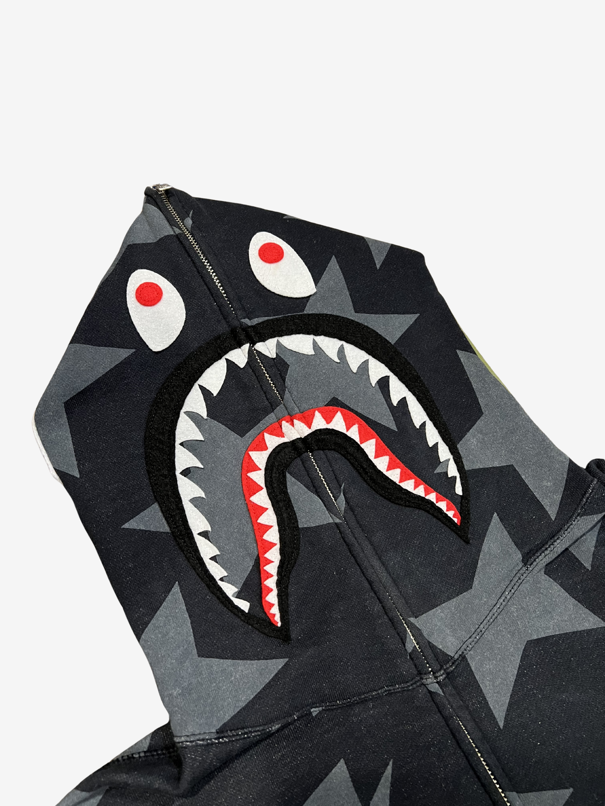 BAPE Blue Sta All Over Star Print Full Zip Up Shark Hoodie 3