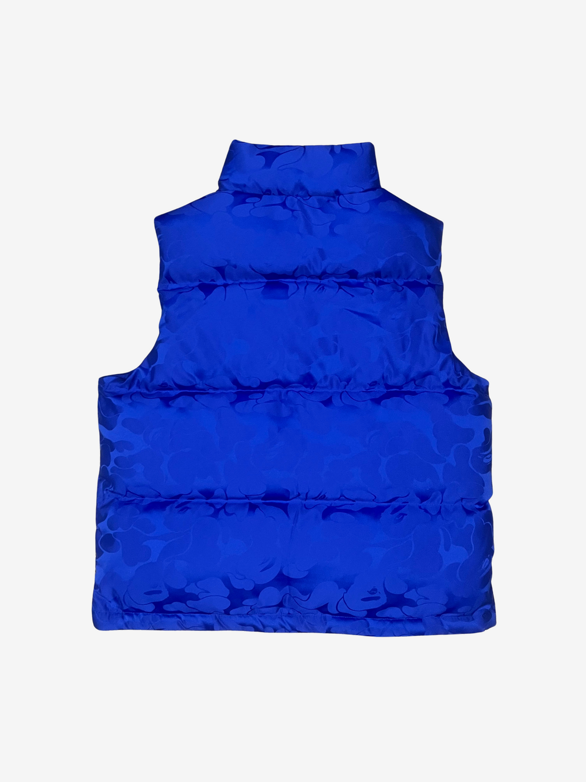 BAPE Blue Tonal Solid Camo Puffer Down Vest 2