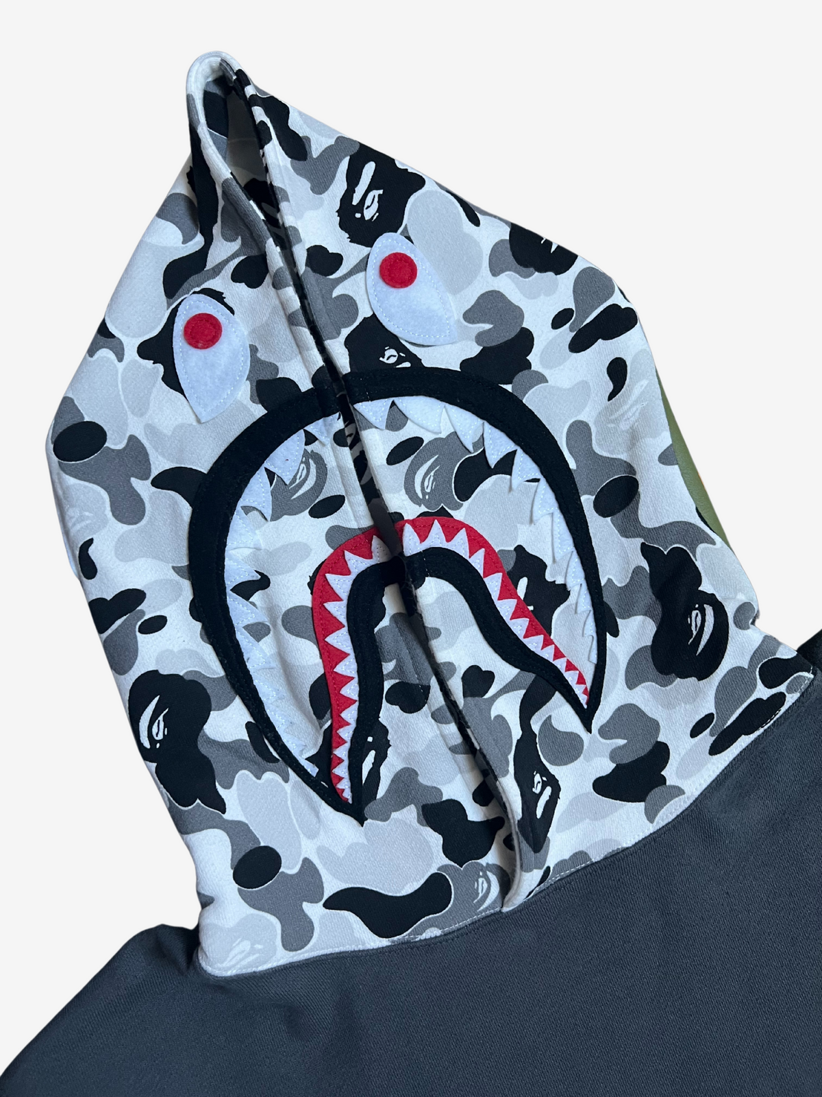 BAPE Gray ABC Camo Shark Pullover Hoodie 3