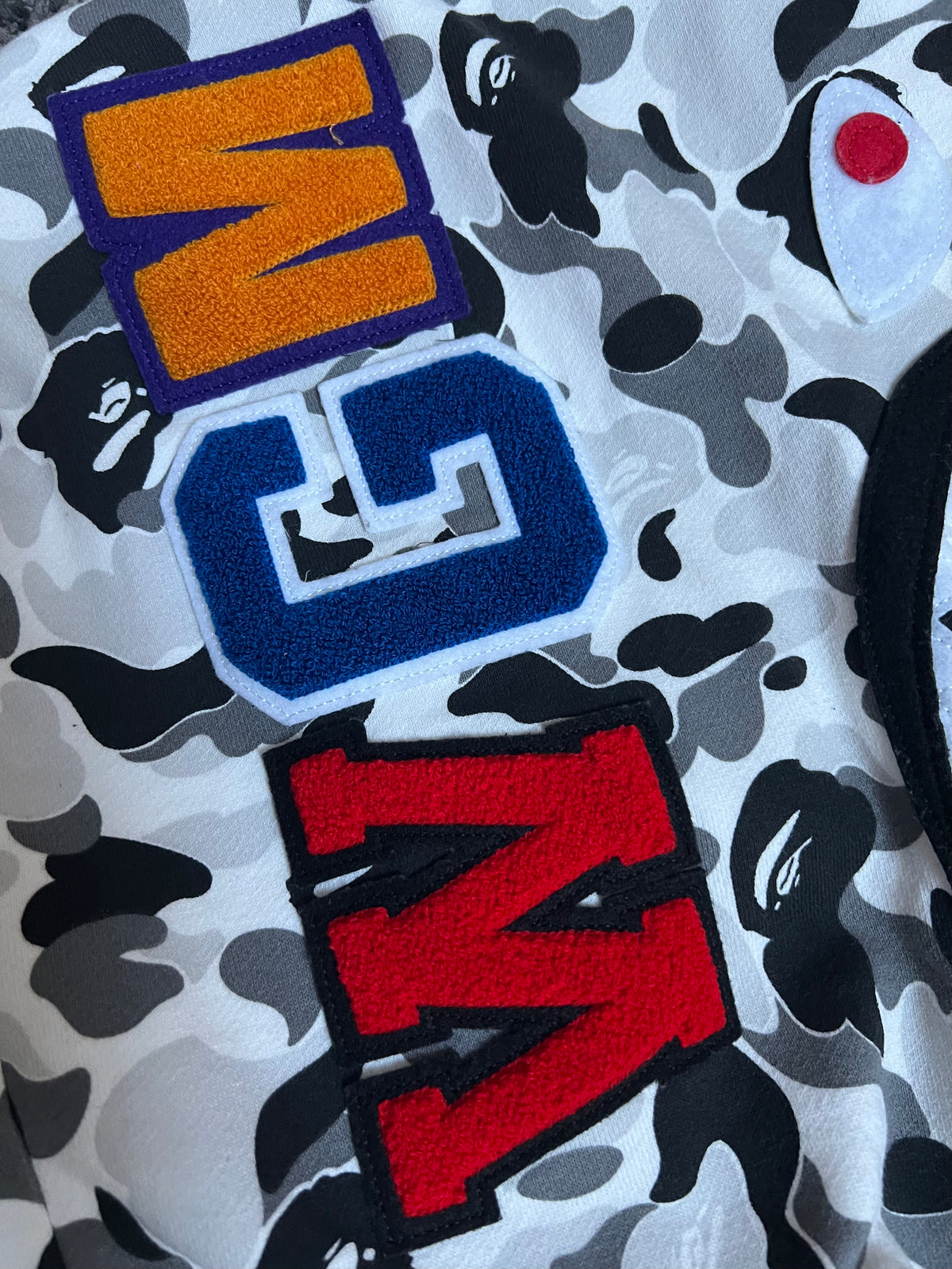 BAPE Gray ABC Camo Shark Pullover Hoodie 4