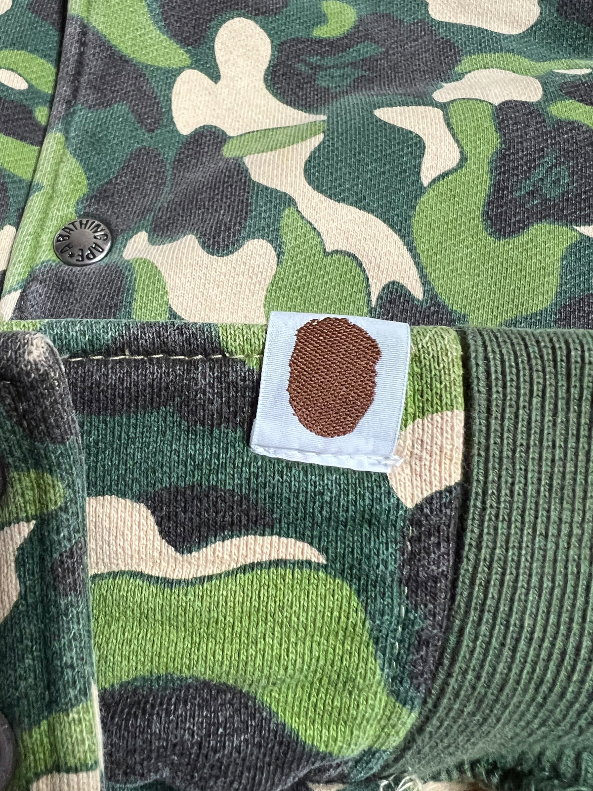BAPE Green ABC Camo Varsity Jacket 6
