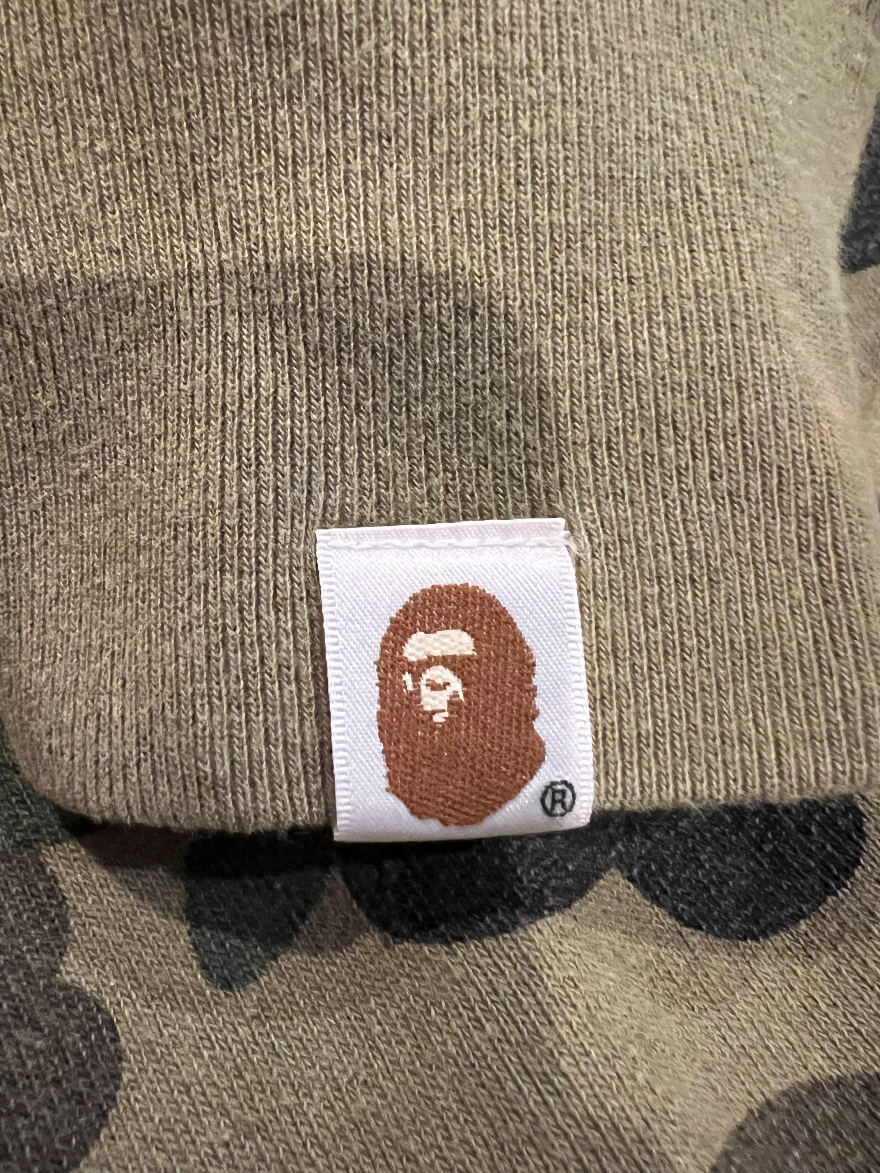 BAPE Green First Camo Patches Full Zip Up Shark Hoodie 6