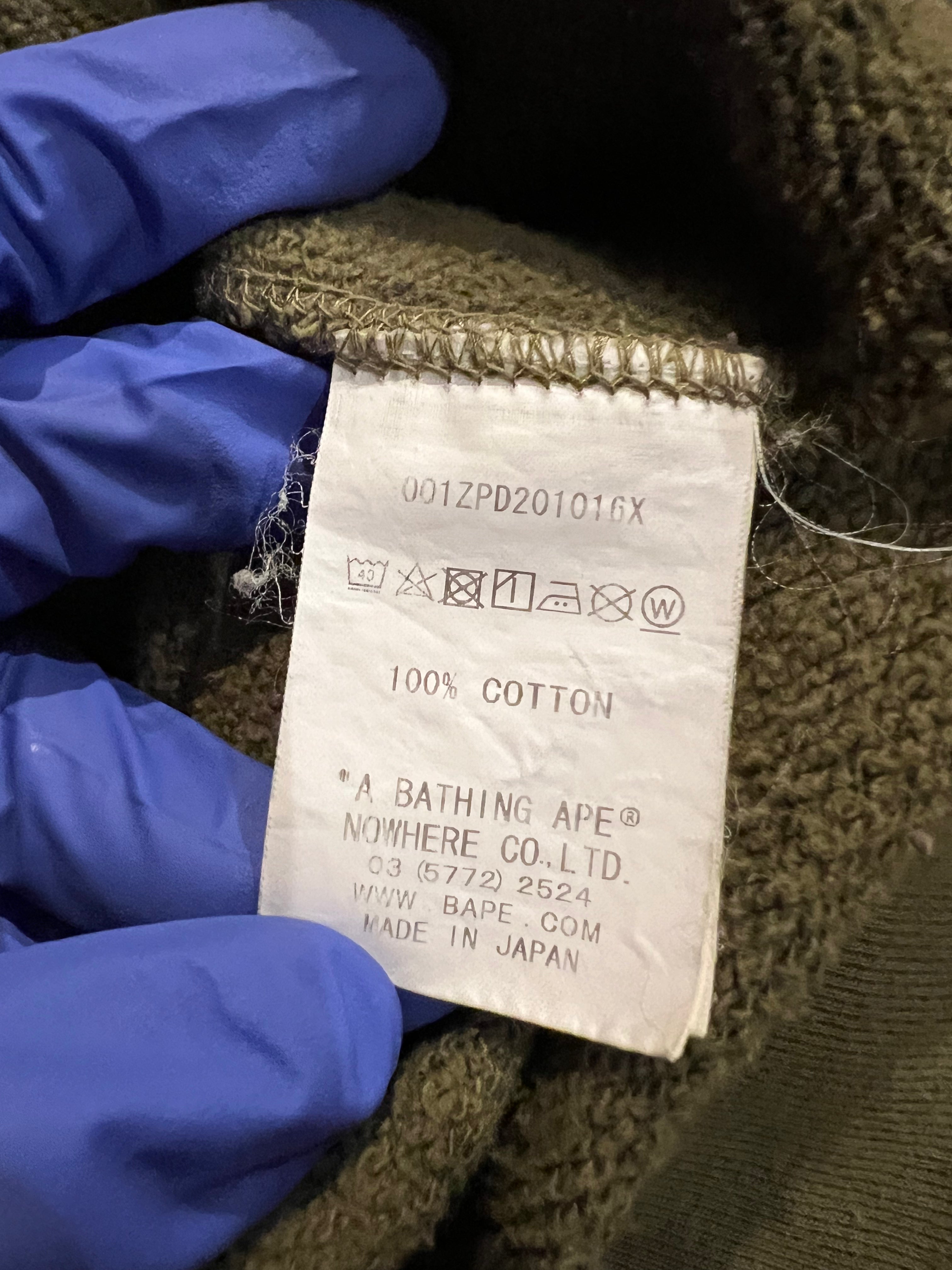 BAPE Green First Camo Patches Full Zip Up Shark Hoodie 9