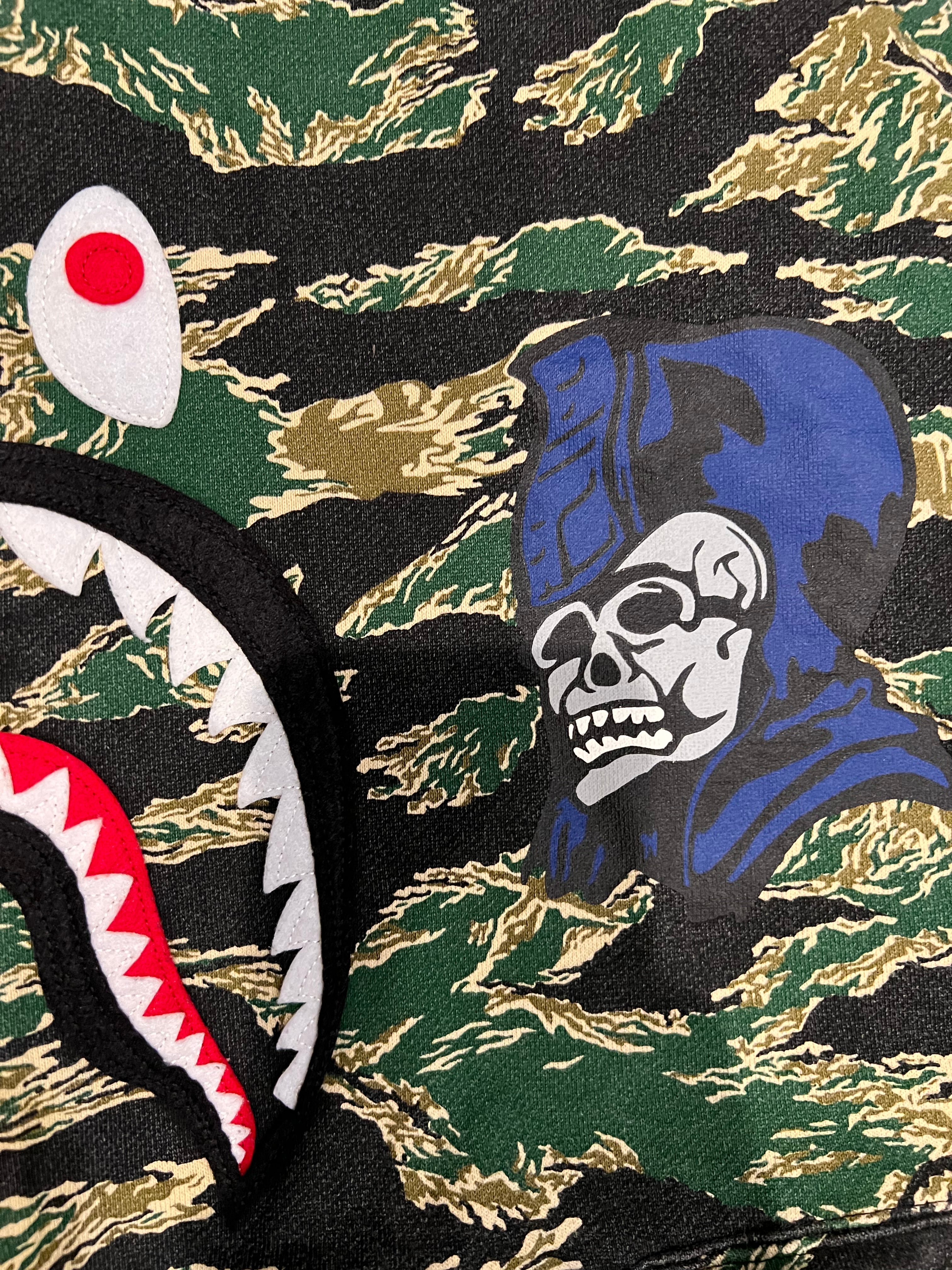 BAPE Green URSUS Forest Camo Full Zip Up Shark Hoodie 5