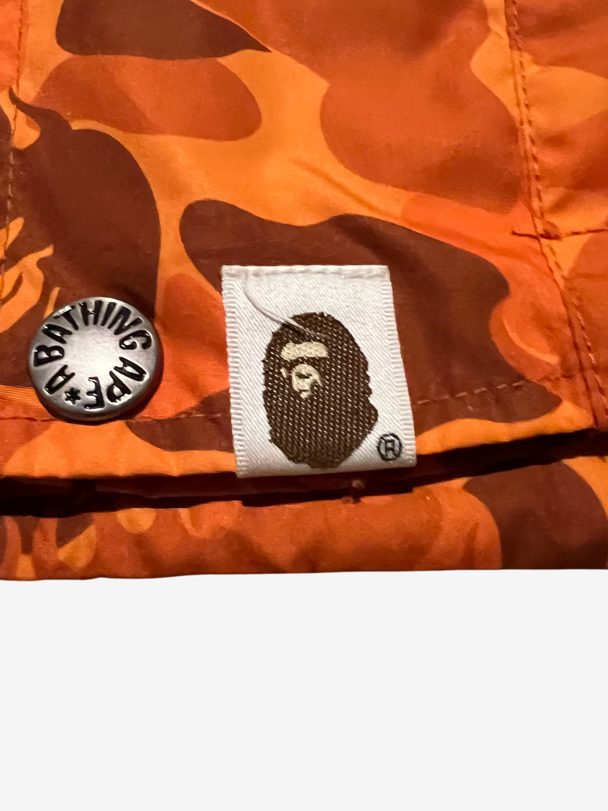 BAPE Orange Nigo Flame Camo Snowboarding Jacket 7