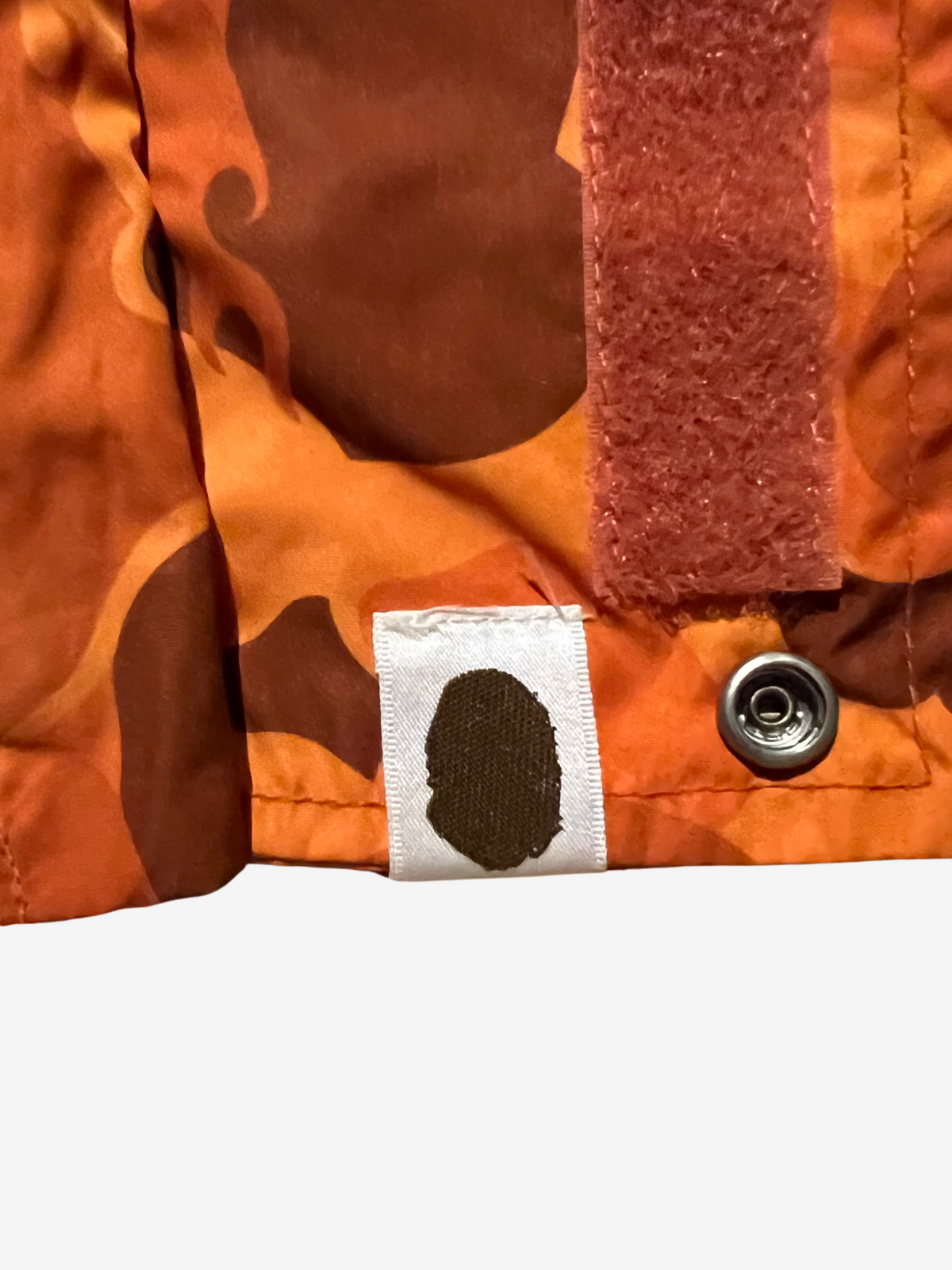 BAPE Orange Nigo Flame Camo Snowboarding Jacket 8