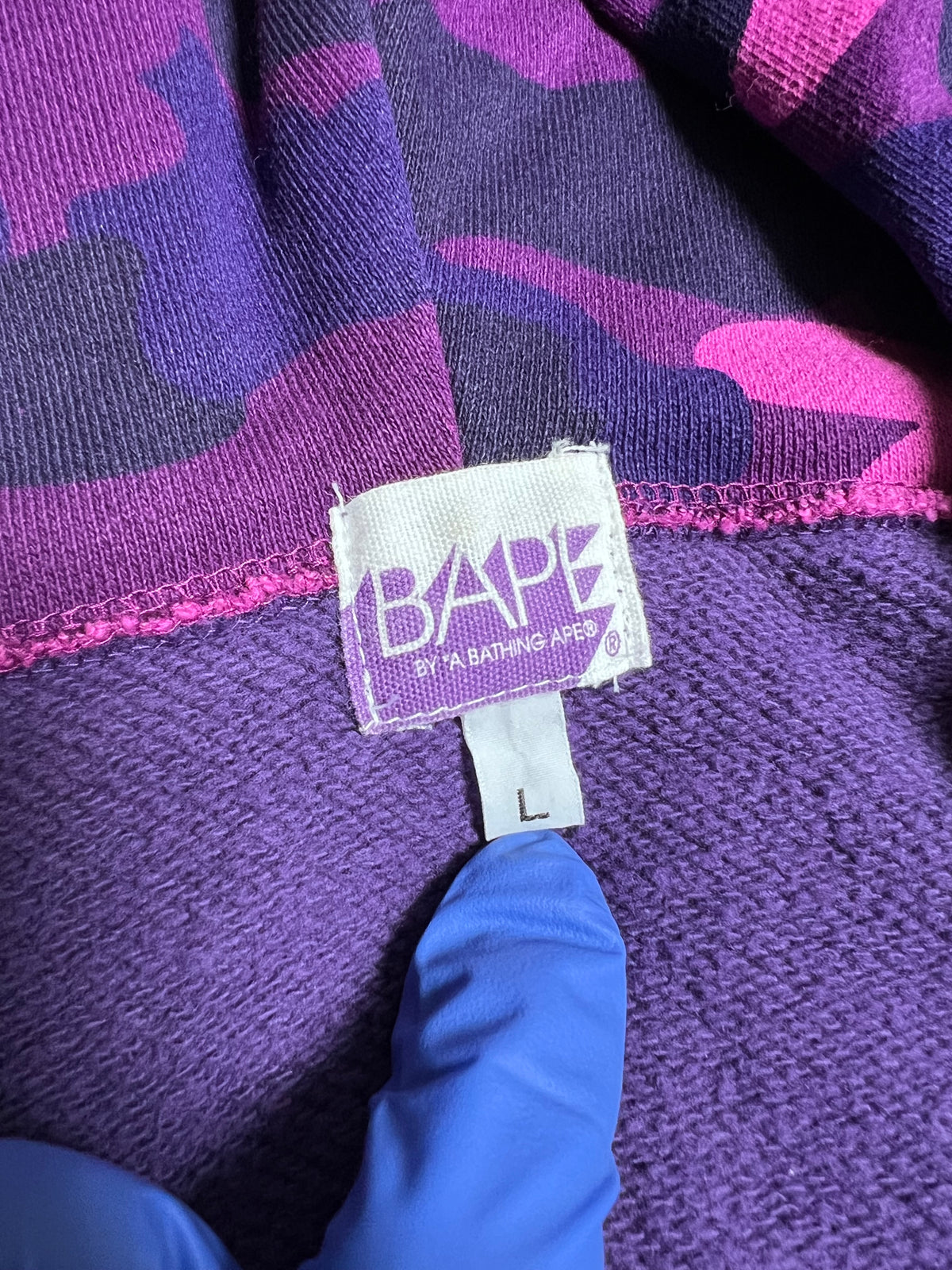 BAPE Purple 2007 Nigo NSF Camo Full Zip Up Shark Hoodie 12
