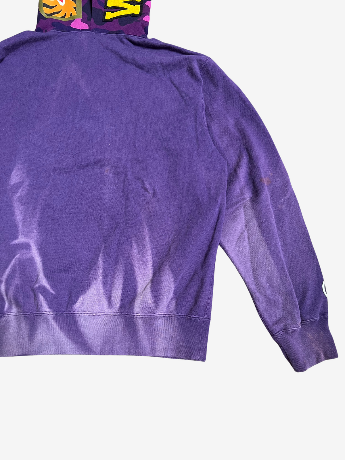 BAPE Purple 2007 Nigo NSF Camo Full Zip Up Shark Hoodie 5