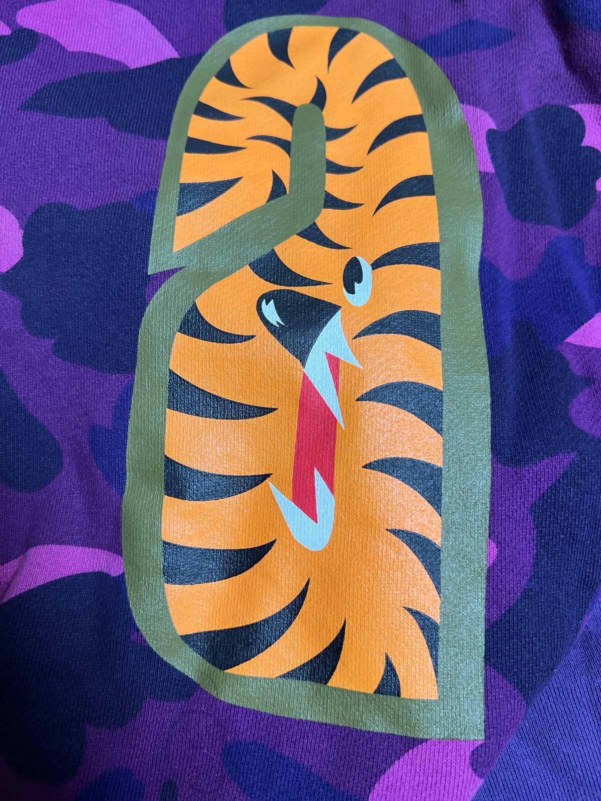 BAPE Purple 2007 Nigo NSF Camo Full Zip Up Shark Hoodie 8