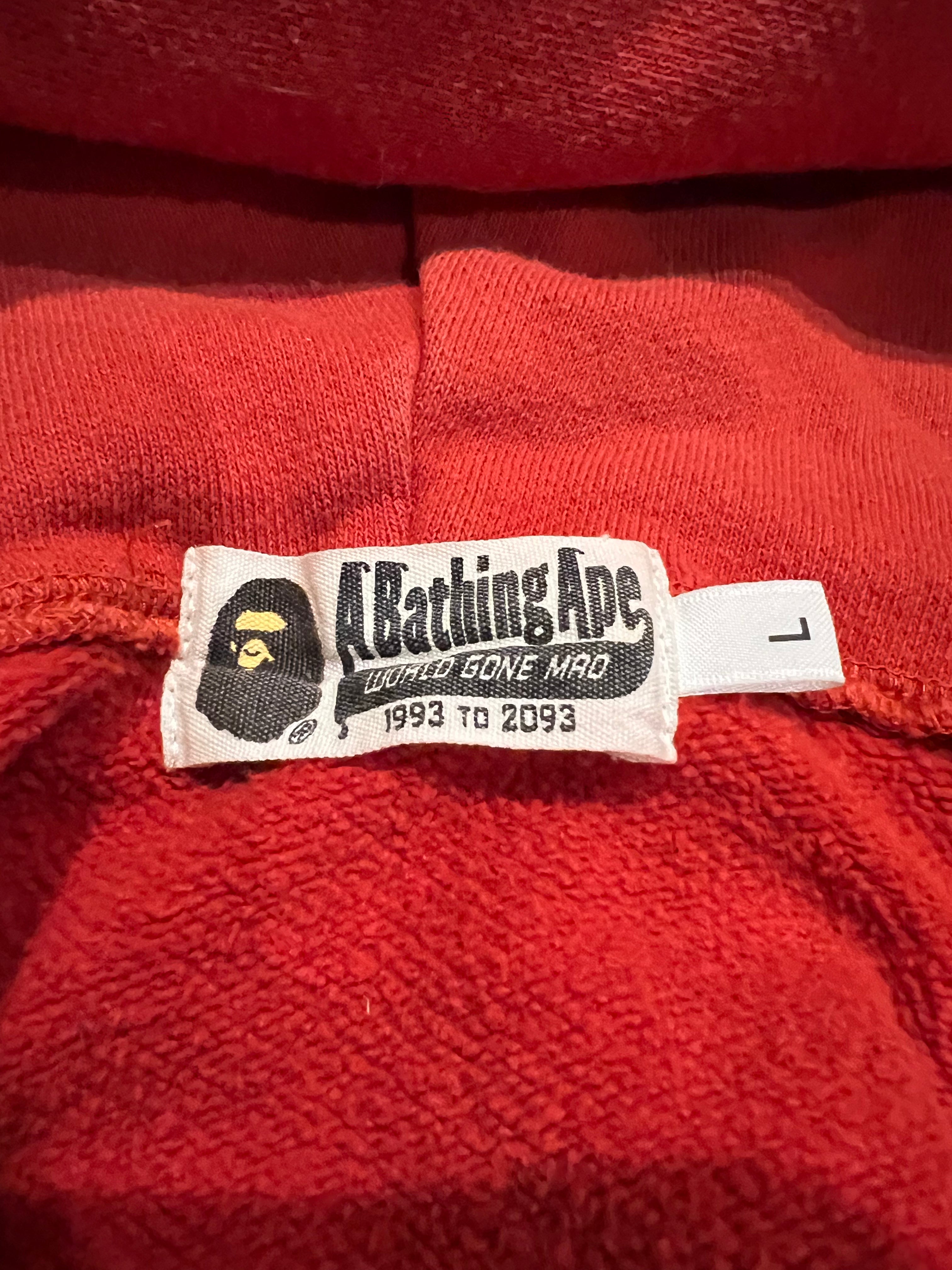 BAPE Red Camo Full Zip Up Shark Hoodie 10