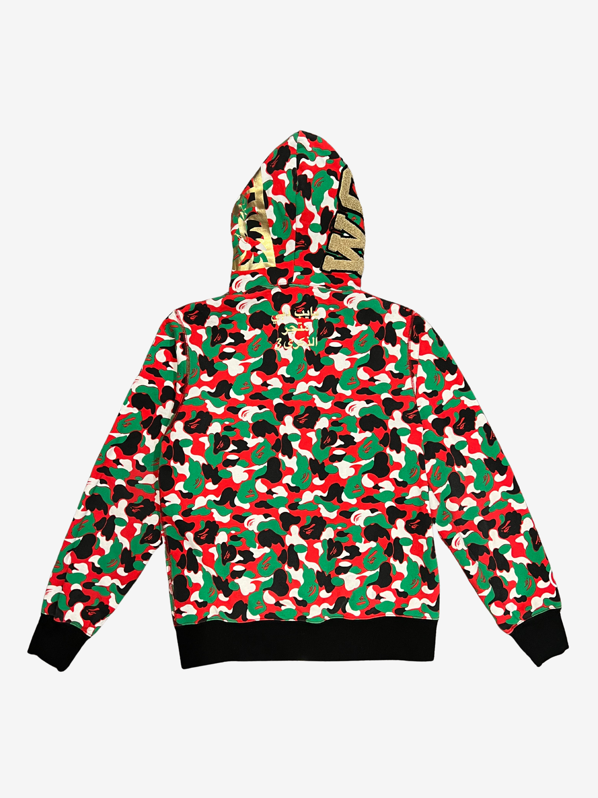 BAPE Red/Green 2024 Dubai Store Exclusive Camo Full Zip Up Shark Hoodie 2