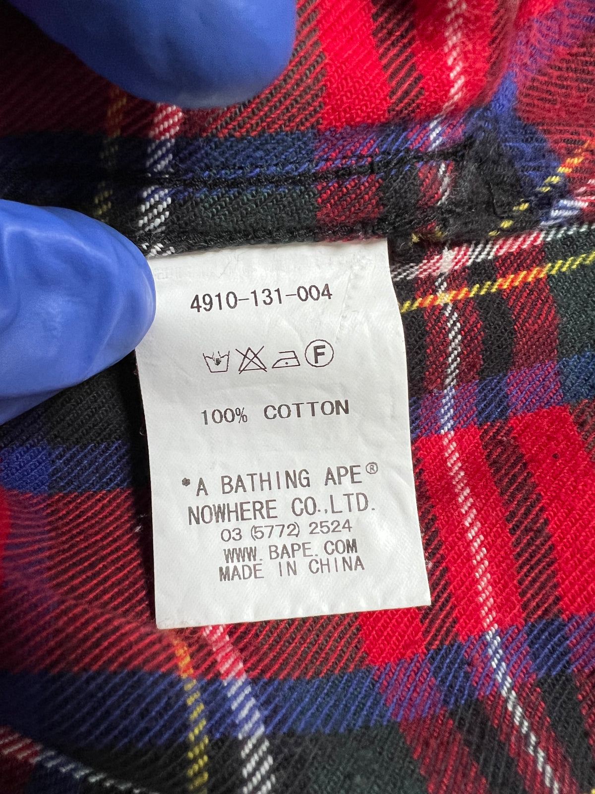 BAPE Red Plaid Pirate Store Button Up Long Sleeve Shirt 5