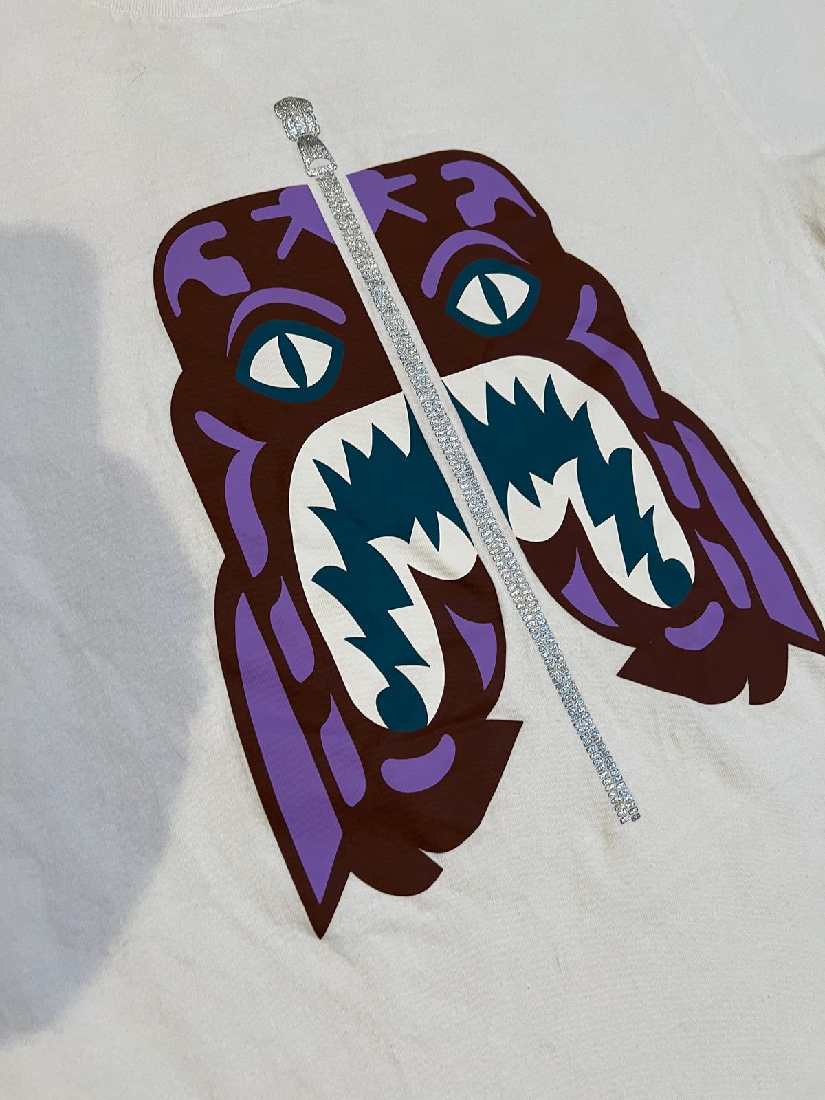 BAPE White Purple Tiger Shark T-Shirt 3