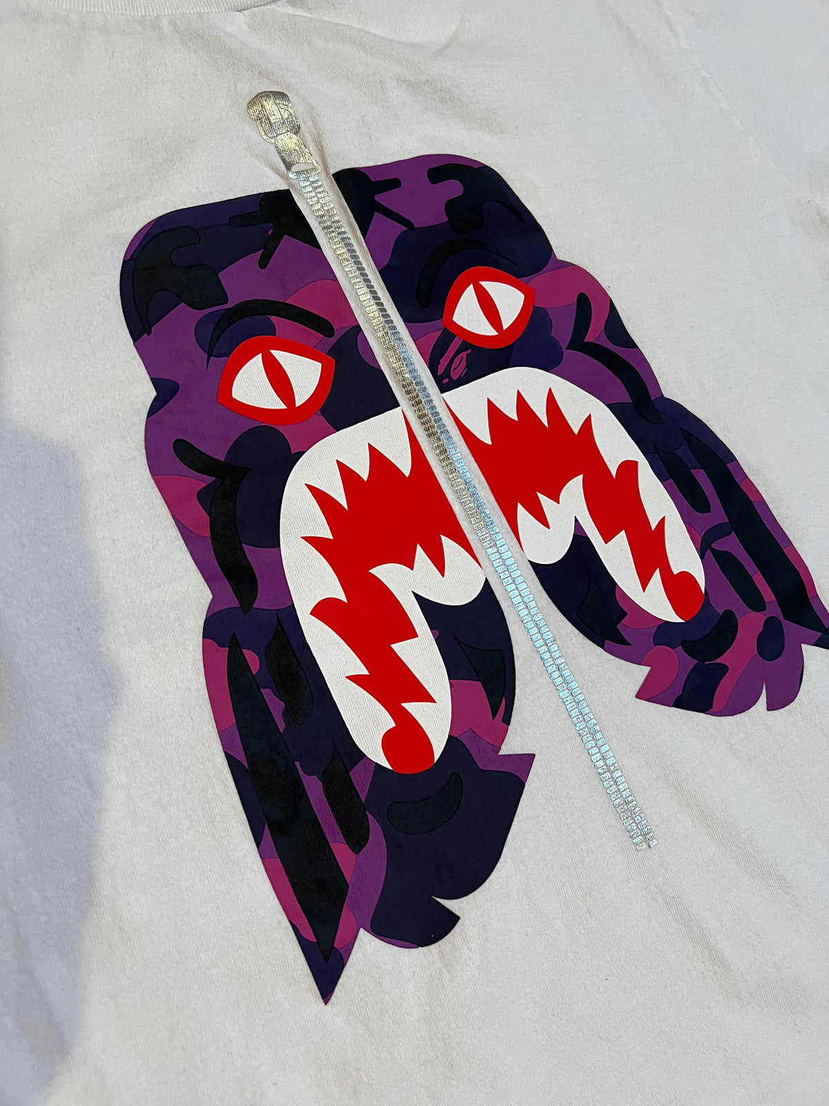 BAPE White Purple Tiger Shark T-Shirt 3