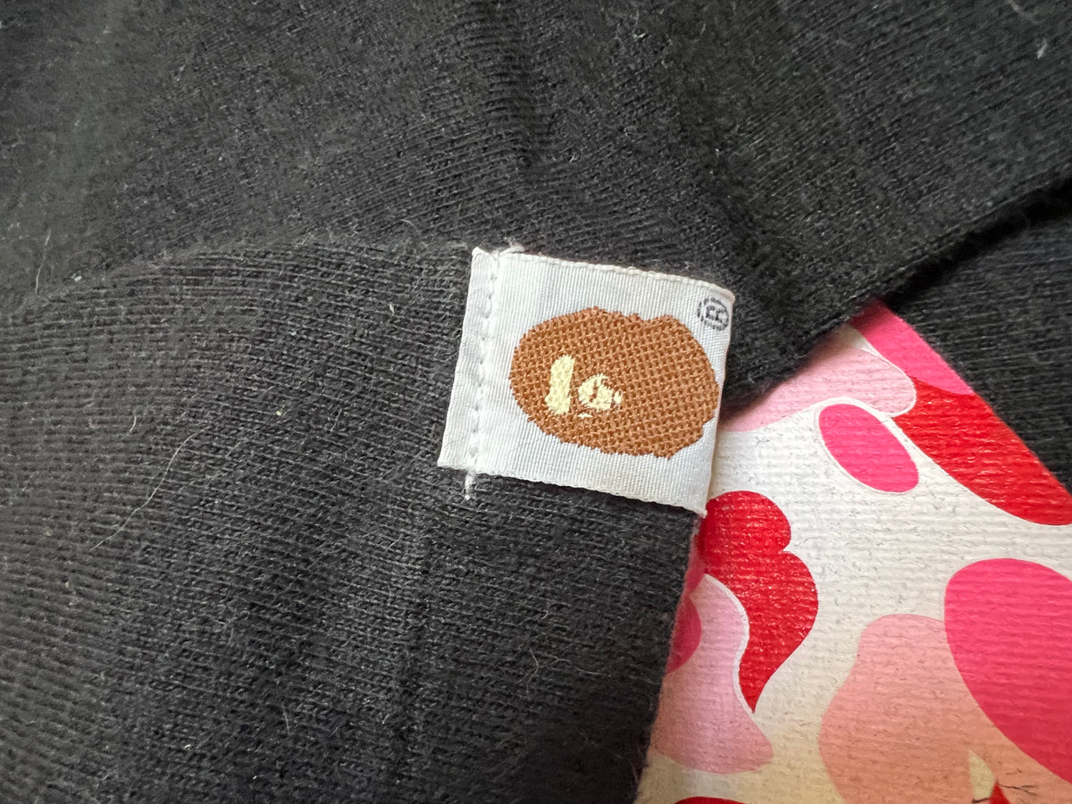 BAPE x Kaws Black Pink Bendy Camo Ape Head T-Shirt 4