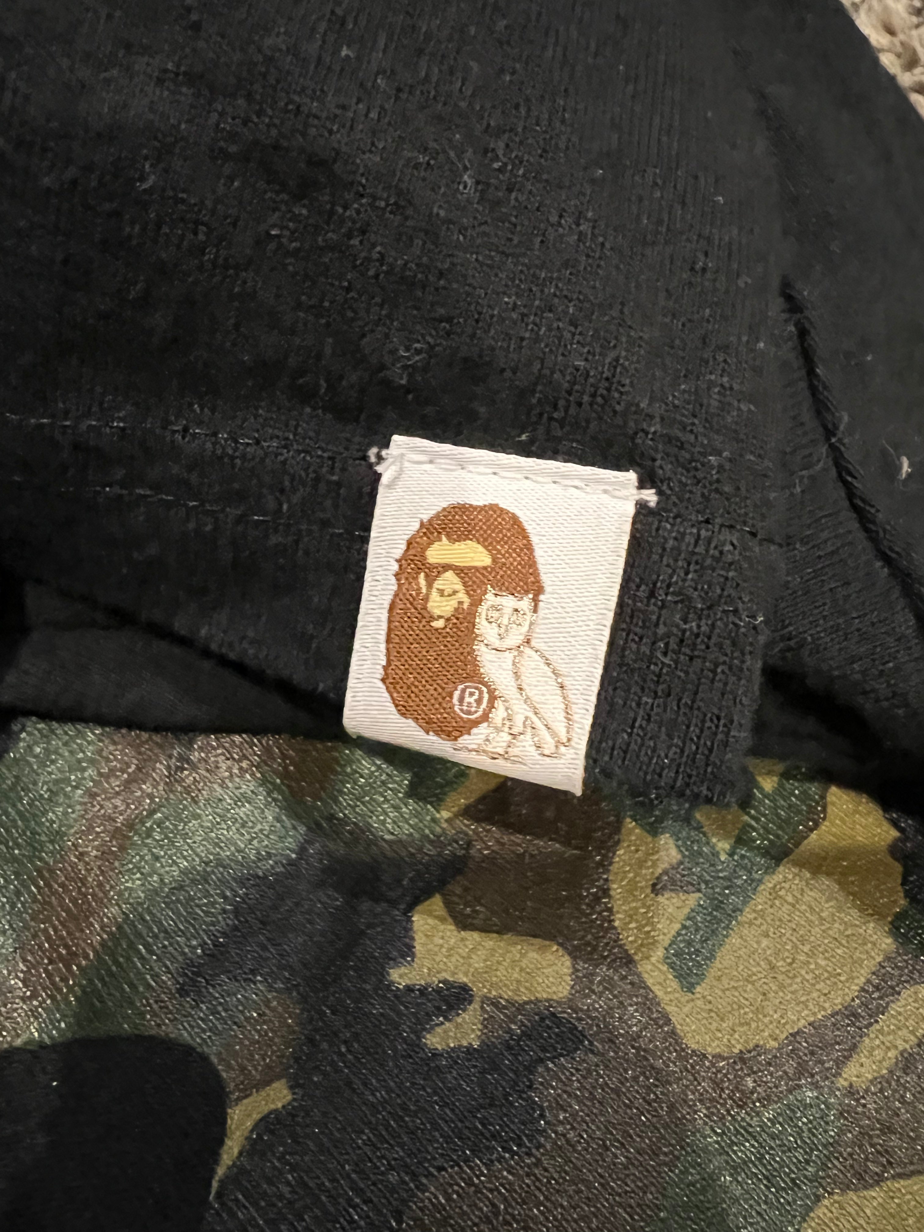 BAPE x OVO Black Owl Camo Ape Head T-Shirt 6