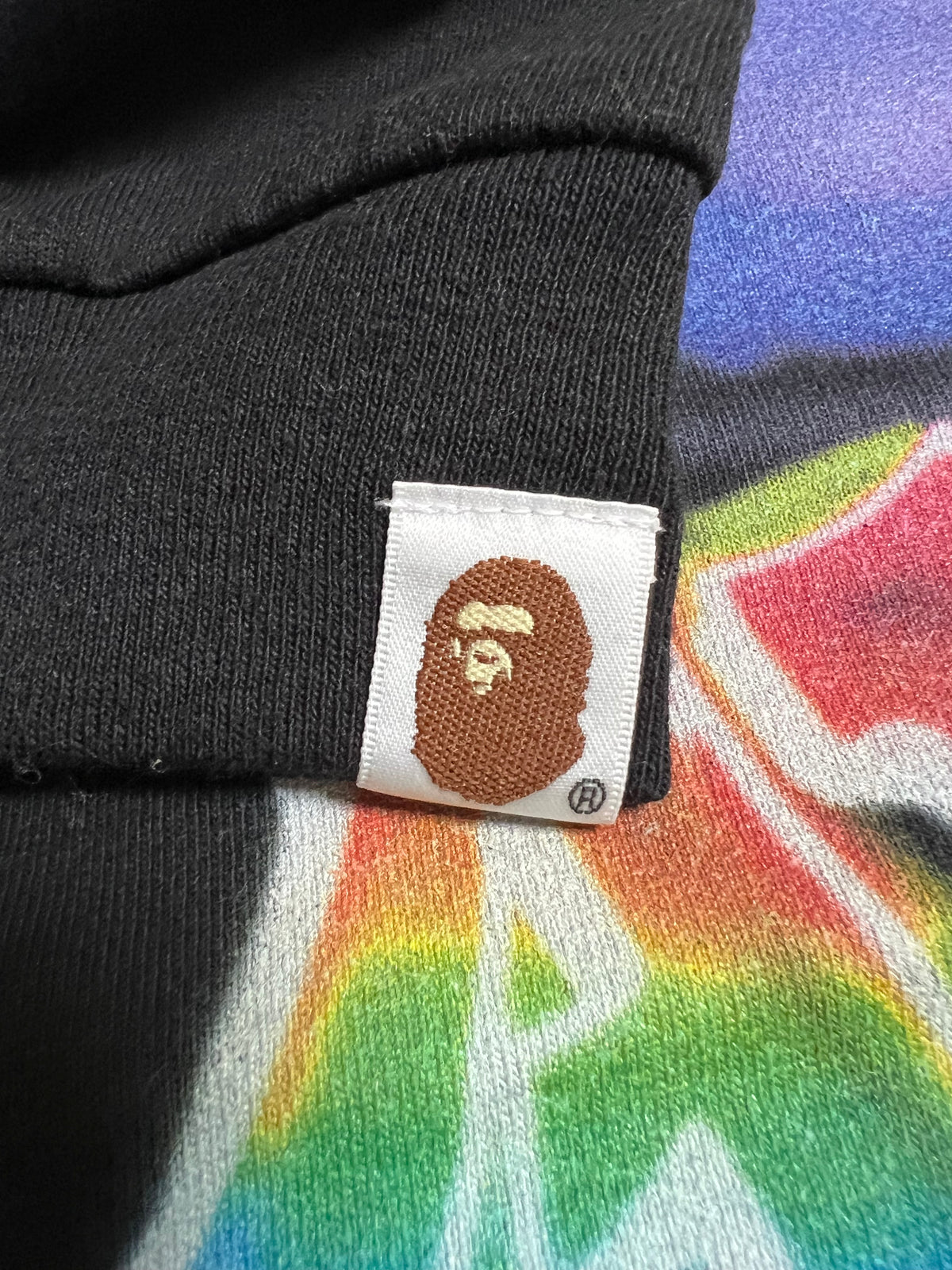 BAPE x READYMADE Black Sprayed College Logo T-Shirt 5
