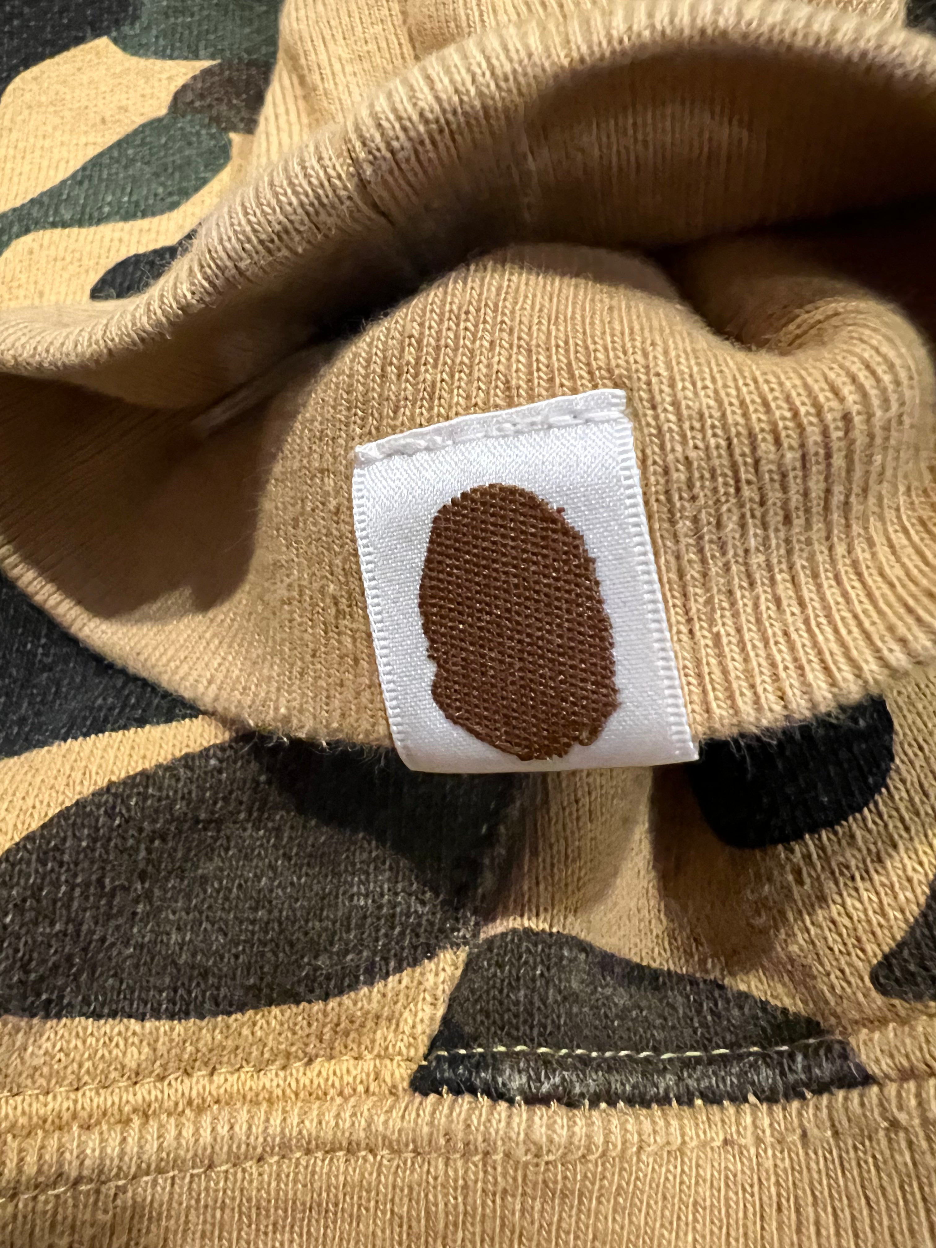 BAPE Yellow First Camo Swarovski Spellout Pullover Hoodie 5