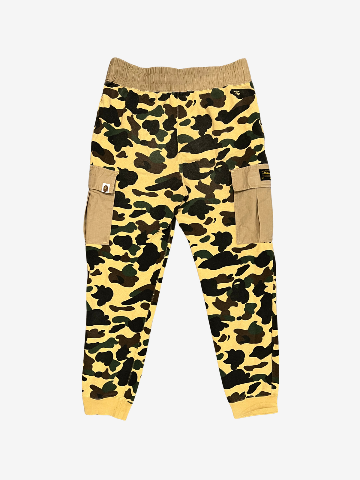 BAPE Yellow First Camo Tiger Shark Cargo Jogger Pants 2