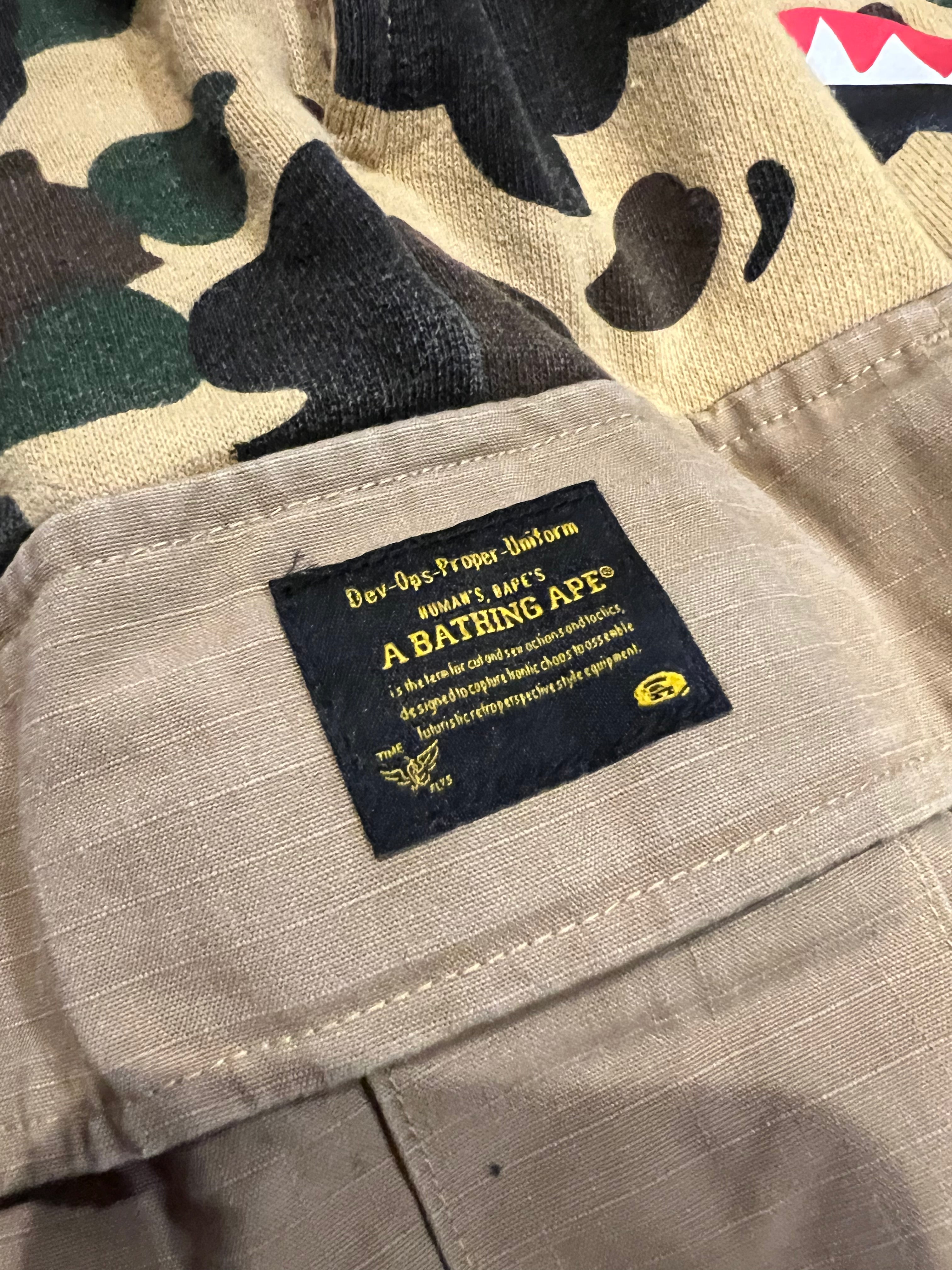BAPE Yellow First Camo Tiger Shark Cargo Jogger Pants 4