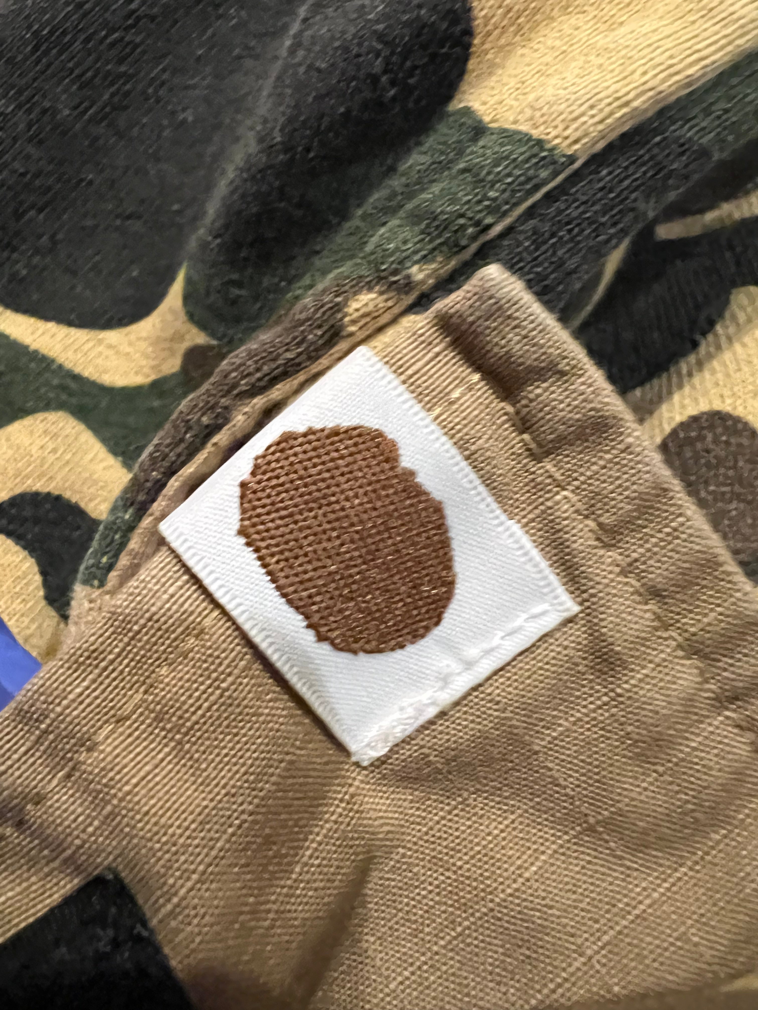 BAPE Yellow First Camo Tiger Shark Cargo Jogger Pants 6