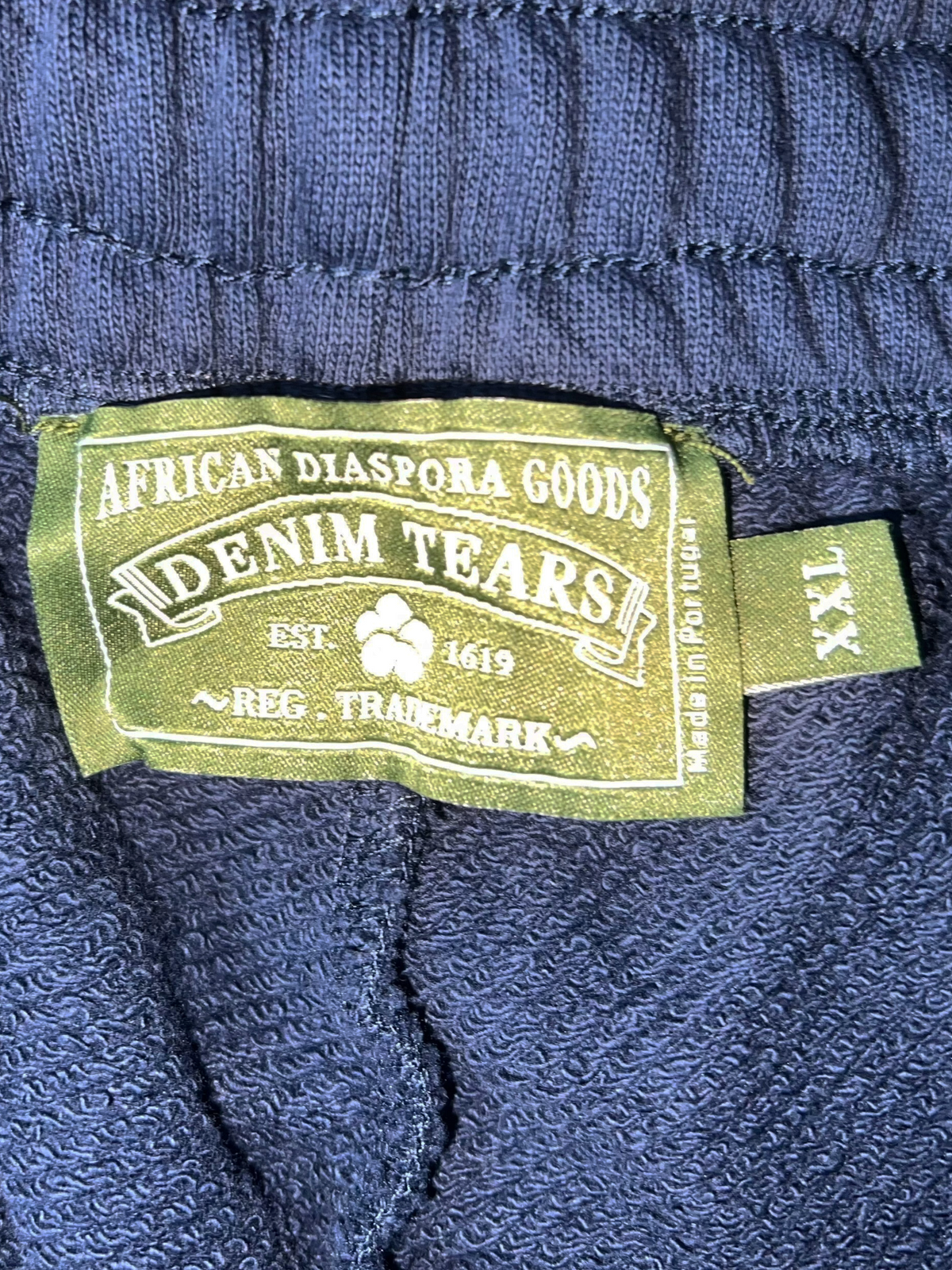 Denim Tears Navy Cotton Wreath Sweatpants 2