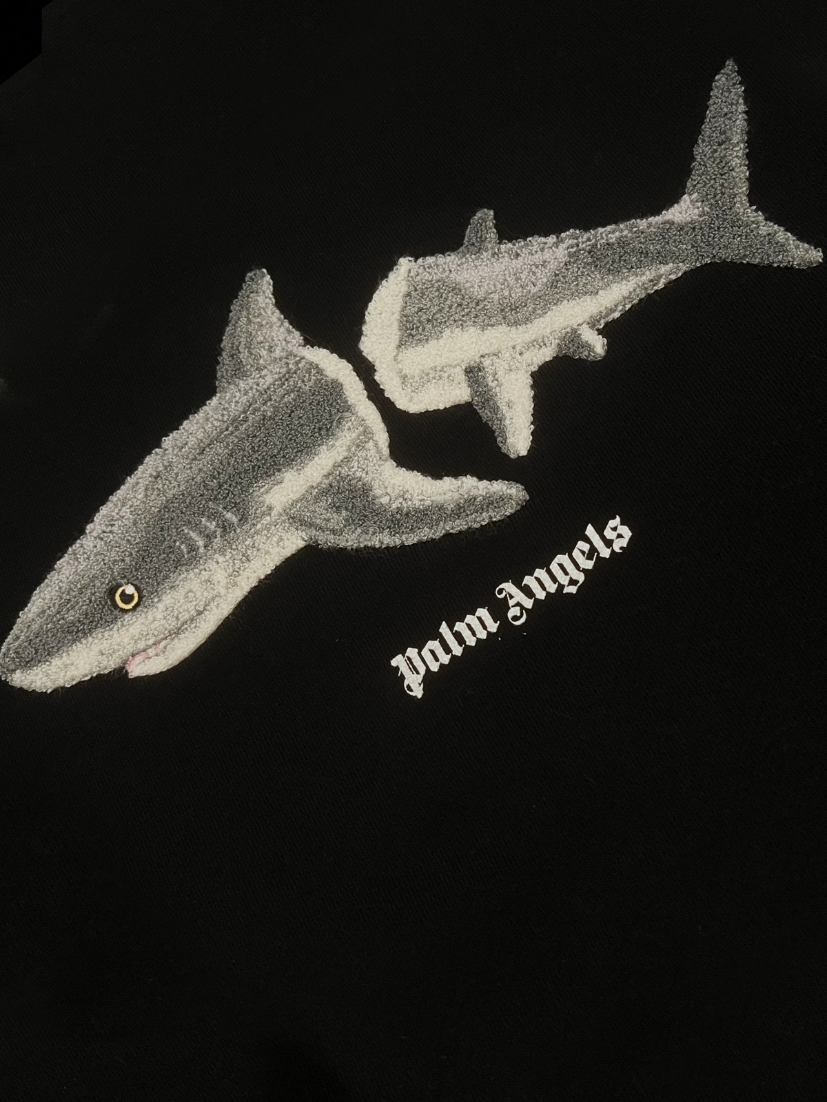 Palm Angels Black Shark Chenille Crewneck 3