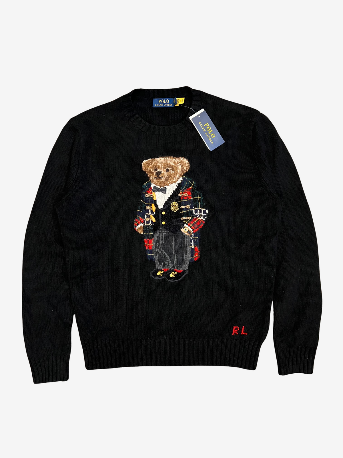 Polo Ralph Lauren Black Bear Cotton Knit Crewneck