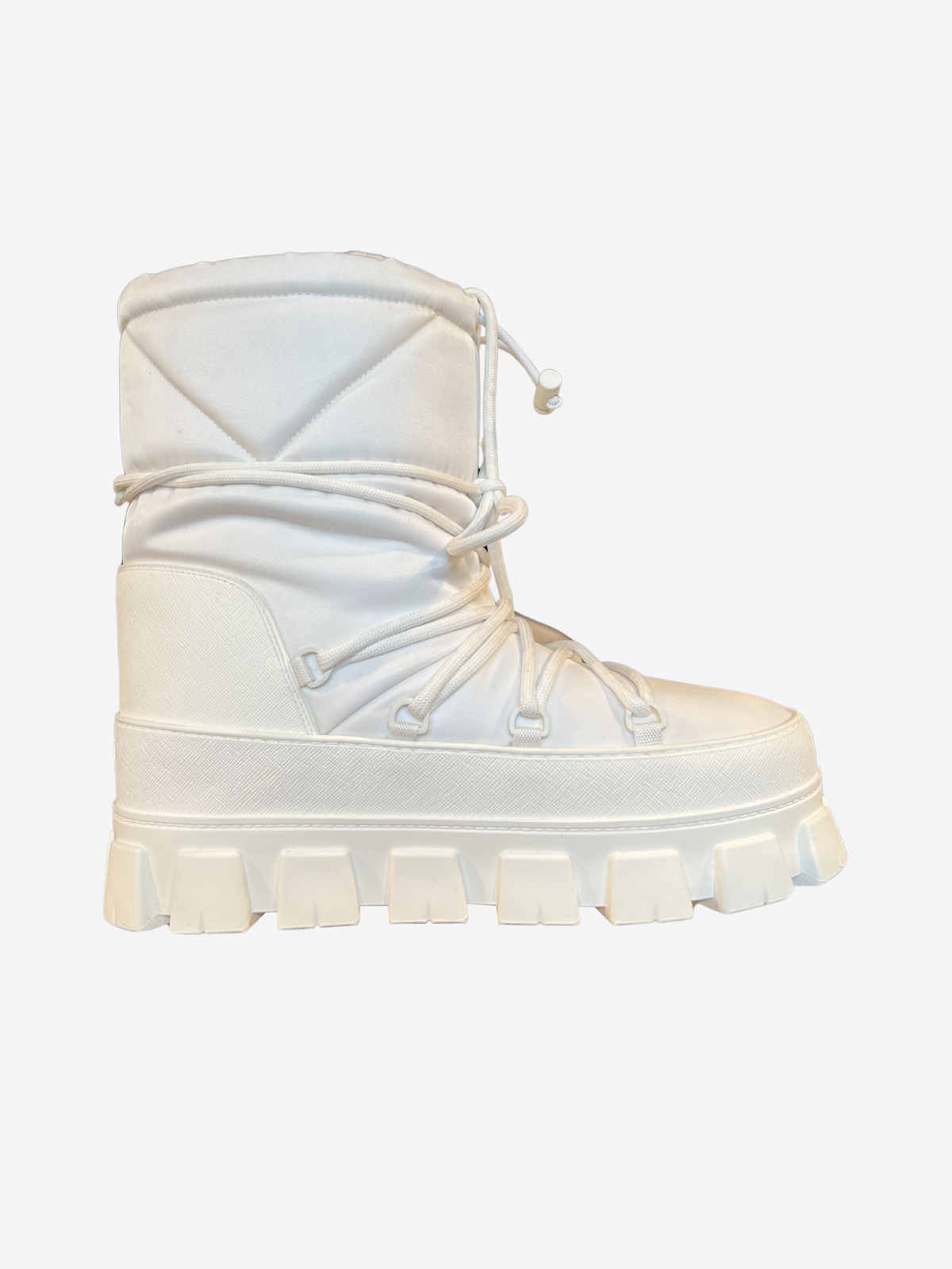 Prada White Triangle Leather Logo Boots 2