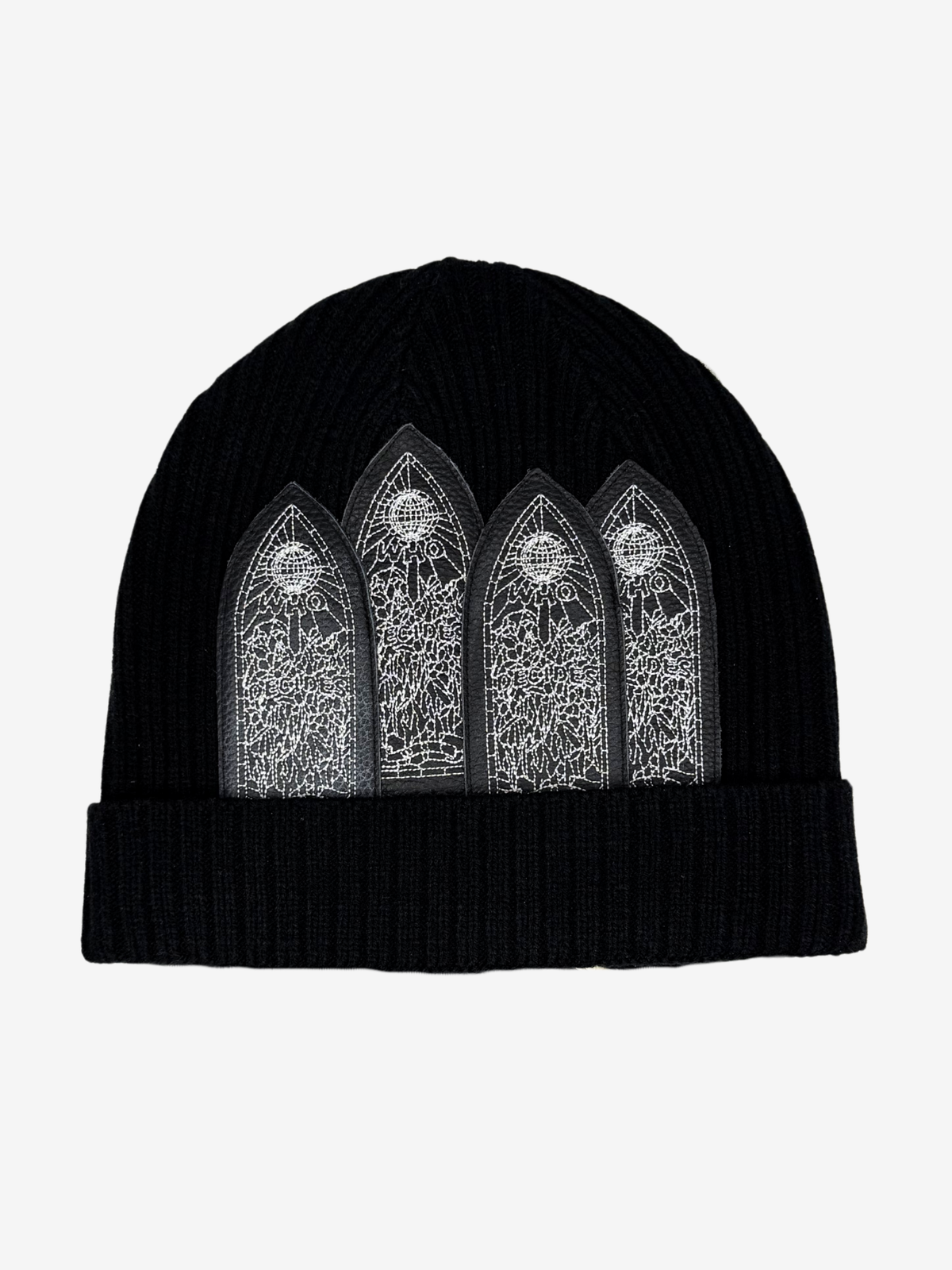 Who Decides War Black Window Skully Beanie