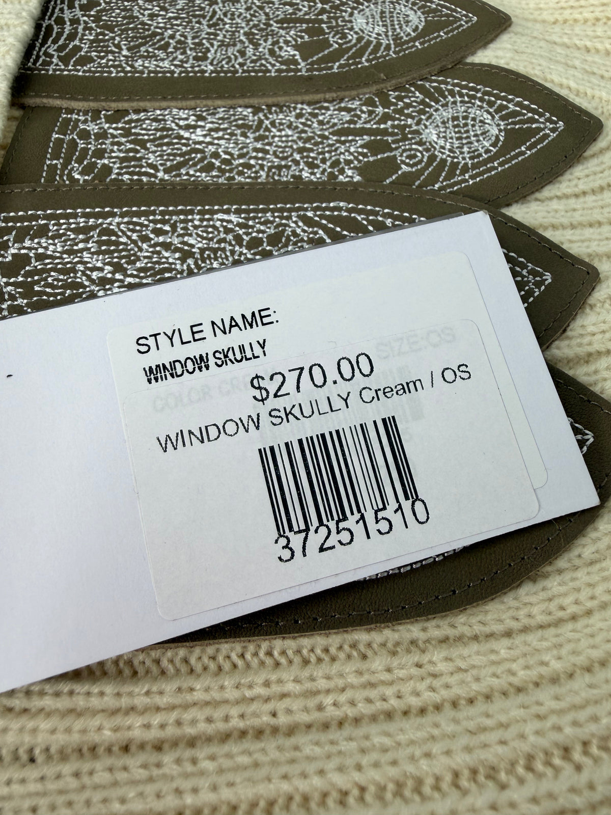 Who Decides War Cream Window Skully Beanie 6