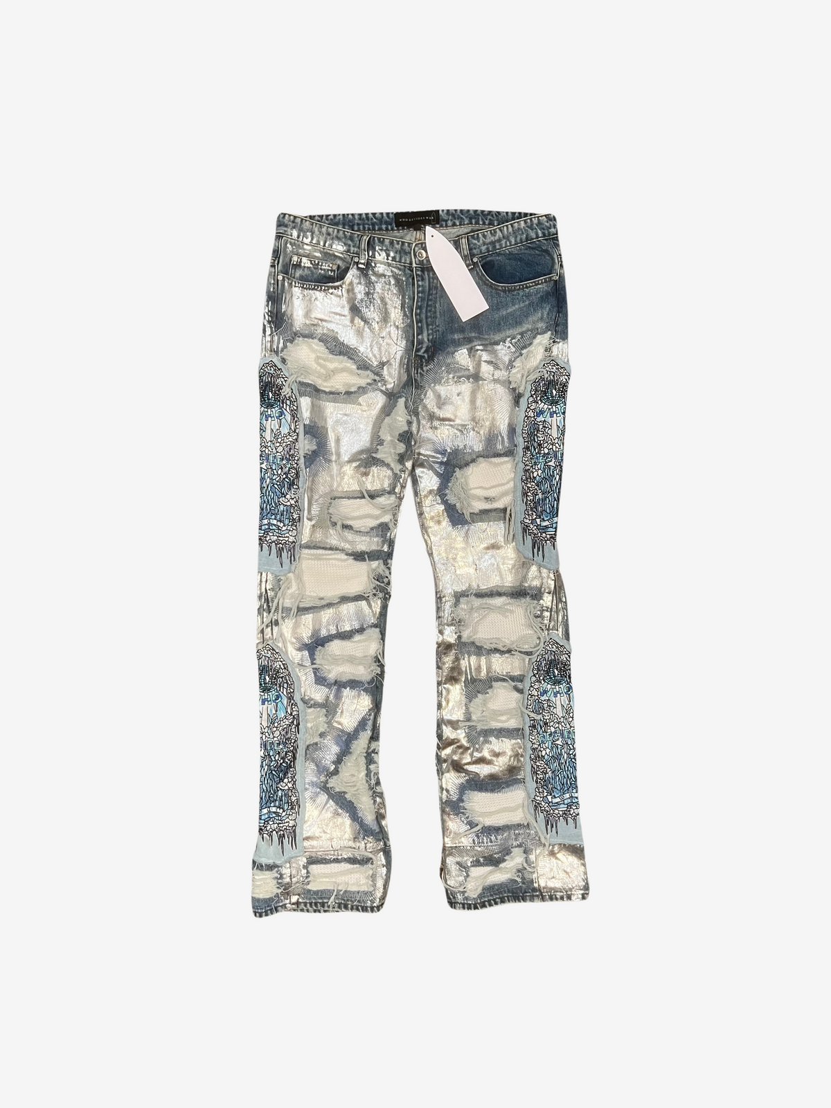 Who Decides War Heavy Metals Silver Denim Jeans