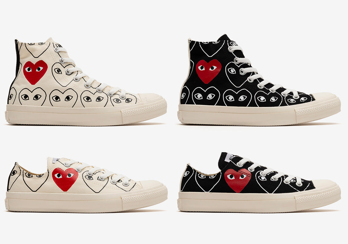 CDG PLAY X CONVERS RELEASING NEW CONVERSE CHUCK TAYLOR ALLSTARS!