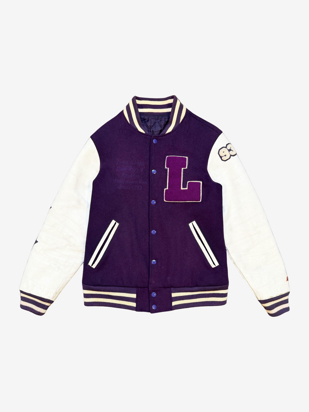 x Undercover Purple 2009 Last Orgy 2 Leather Varsity Jacket