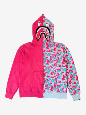 Pink 2022 Miami Store Exclusive Split Camo Full Zip Up Shark Hoodie