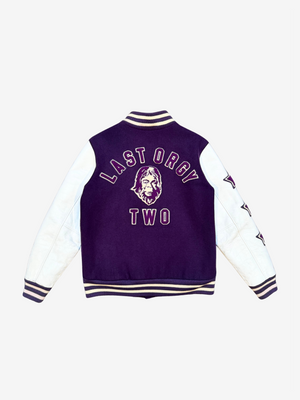 x Undercover Purple 2009 Last Orgy 2 Leather Varsity Jacket