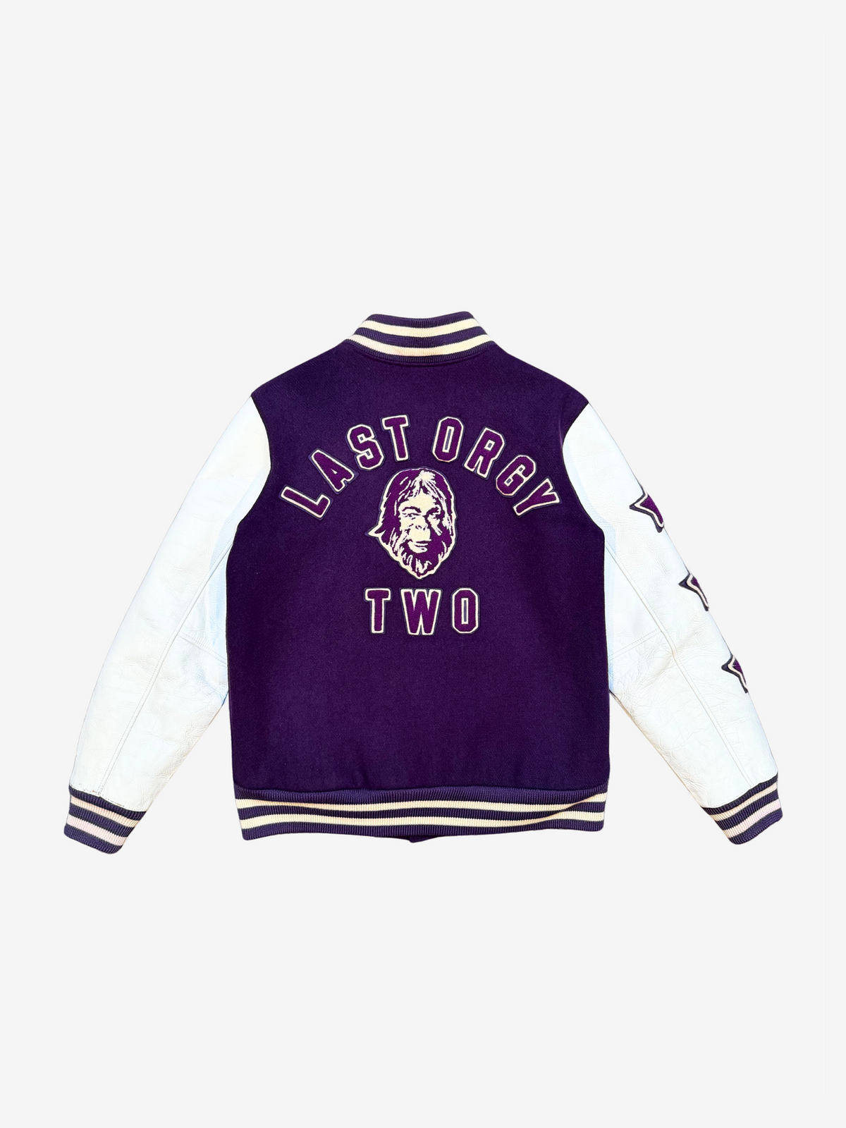 x Undercover Purple 2009 Last Orgy 2 Leather Varsity Jacket