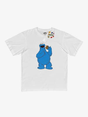 x Uniqlo x Sesame Street White Cookie Monster T-Shirt