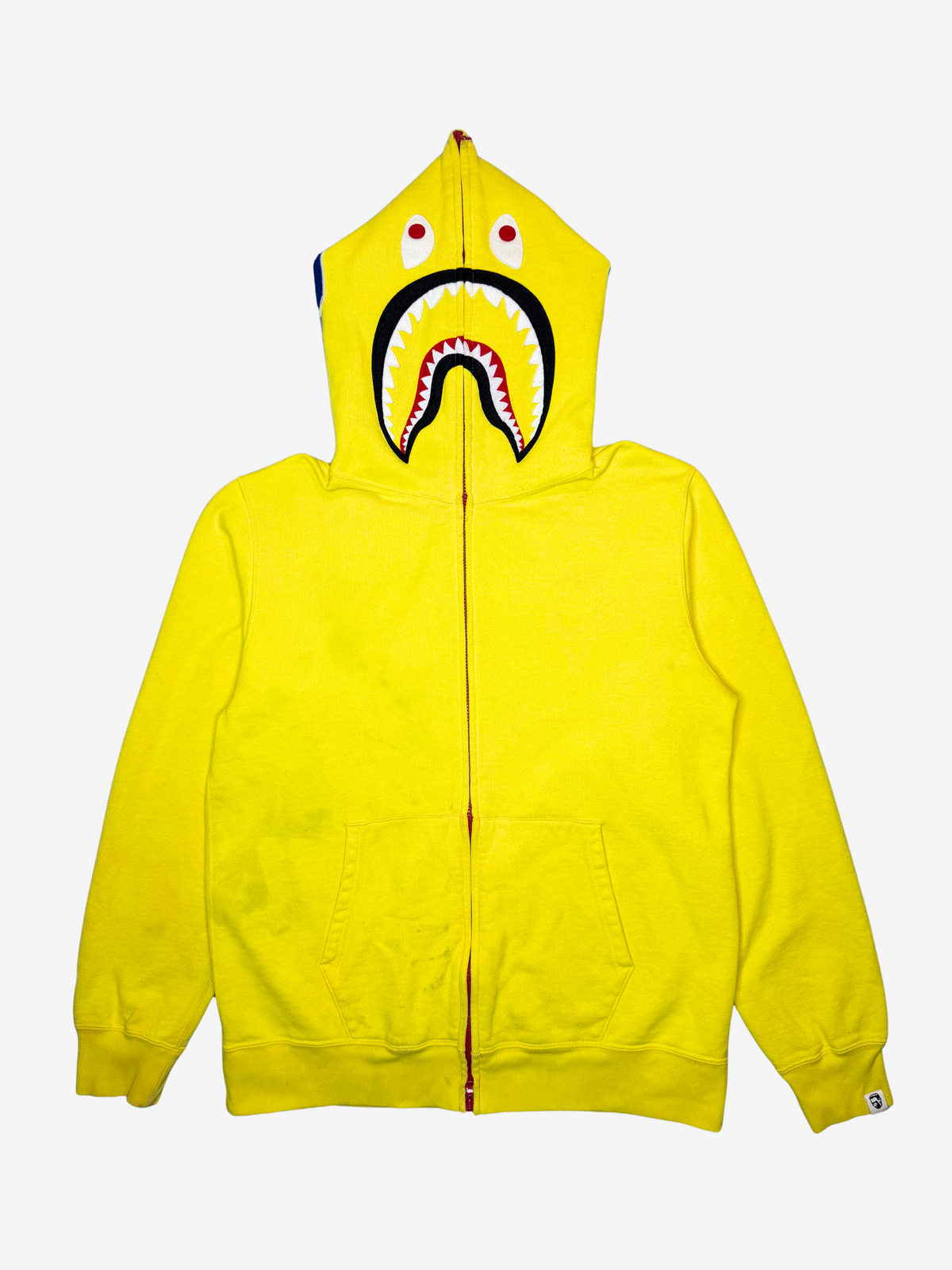 Yellow 2010 Neon Full Zip Up Shark Hoodie