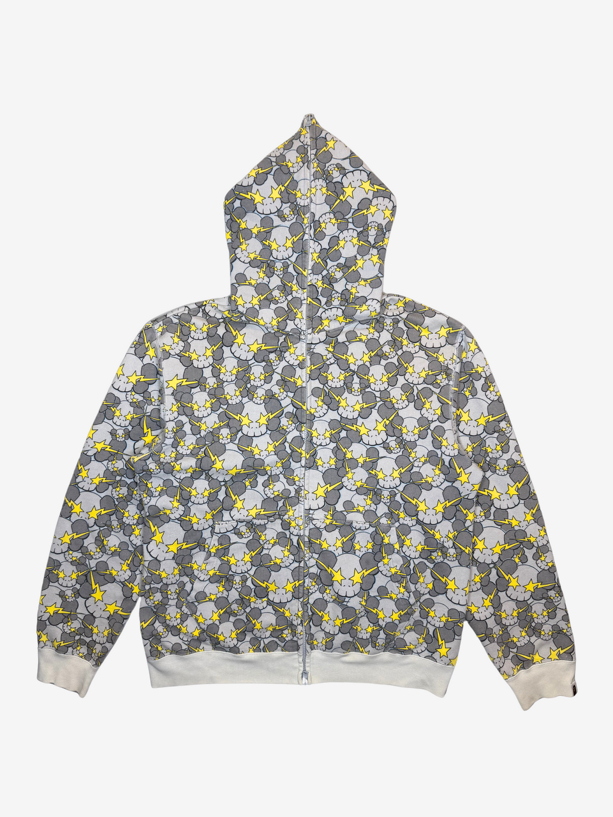x Kaws Gray Skullsta Camo Full Zip Up Hoodie